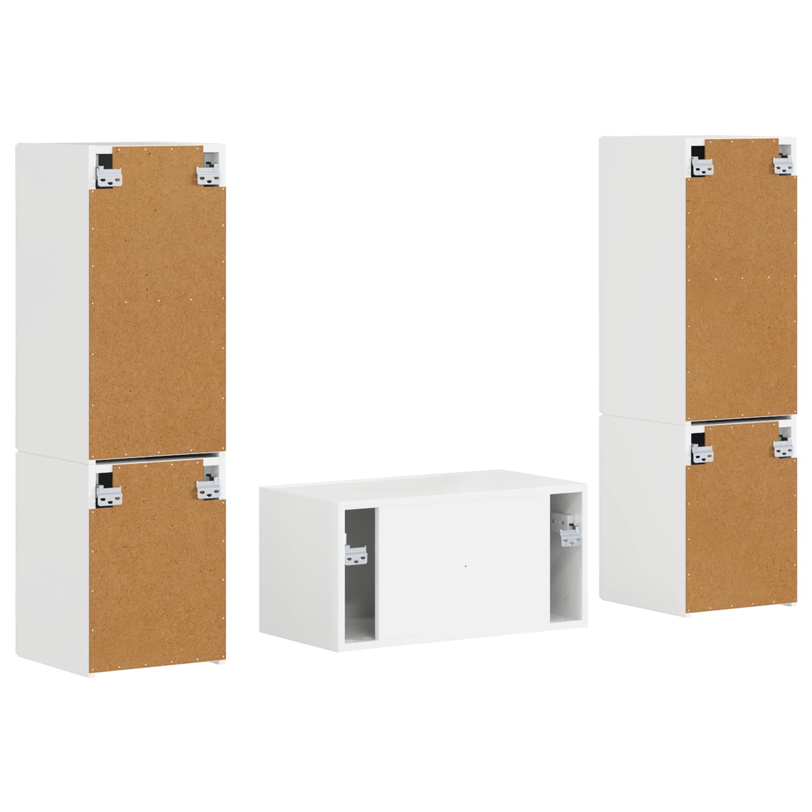 Set TV komoda 5 pcs Visoki sjaj bijela Konstruirano drvo