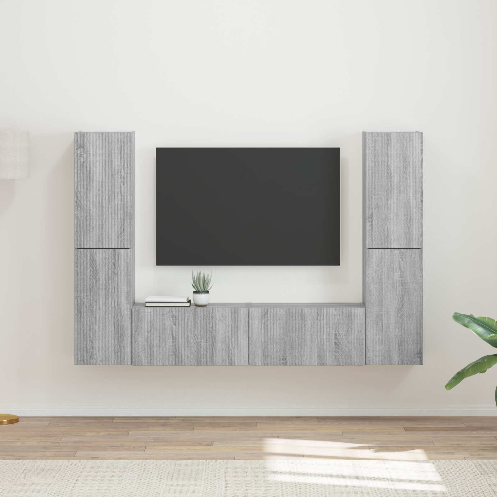 Set TV komoda 6 pcs Siva Sonoma Konstruirano drvo