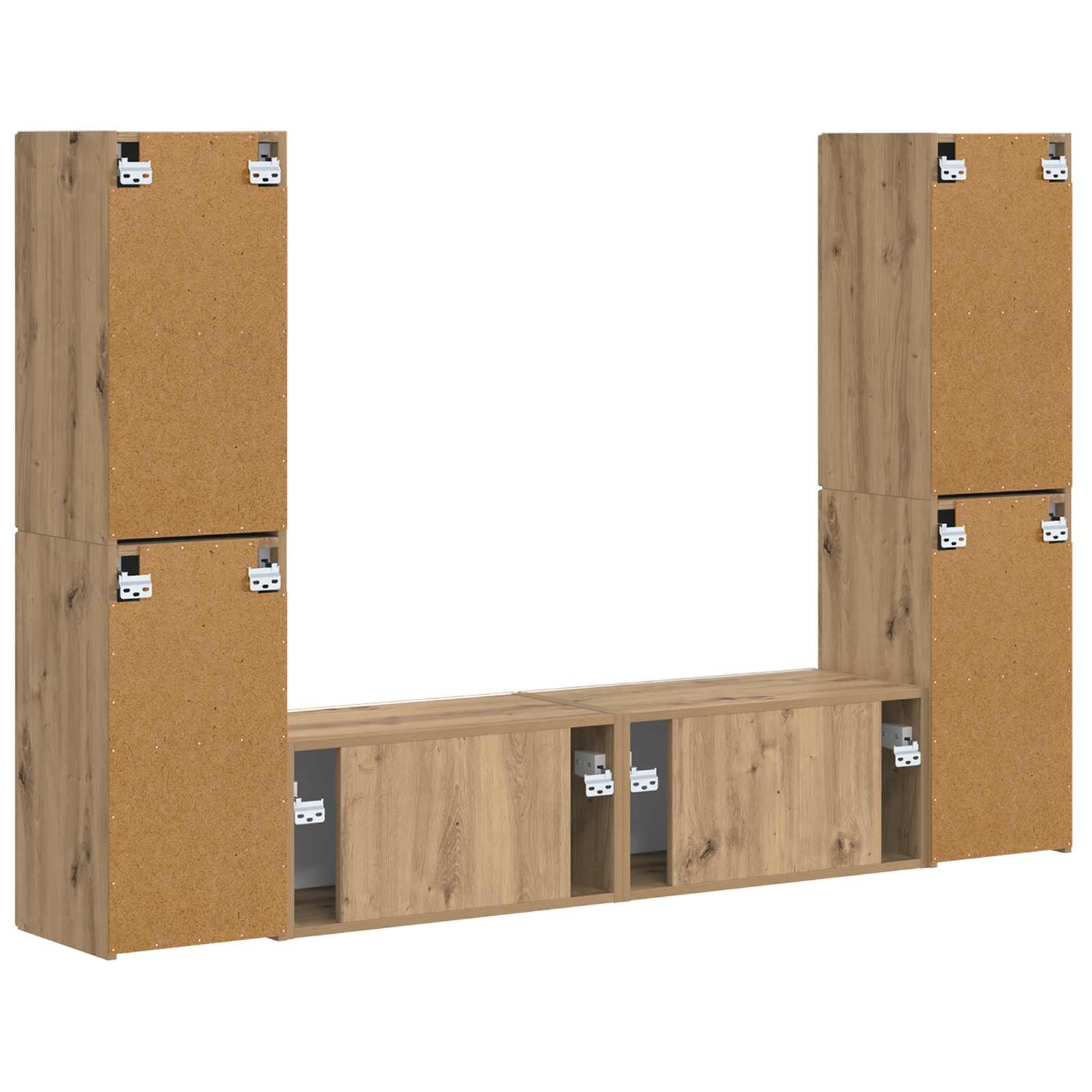 Set TV komoda 6 pcs Umjetnički hrast Konstruirano drvo