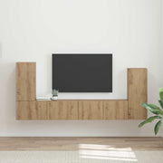 Set TV komoda 4 kom. Umjetnički hrast Konstruirano drvo