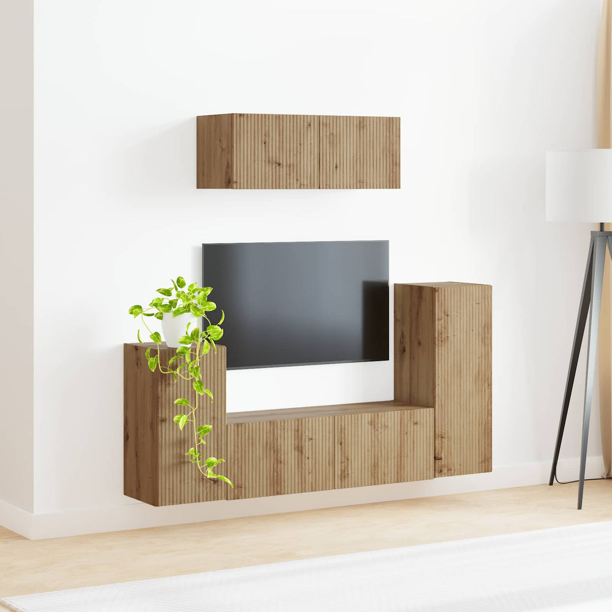 Set TV komoda 4 kom. Umjetnički hrast Konstruirano drvo