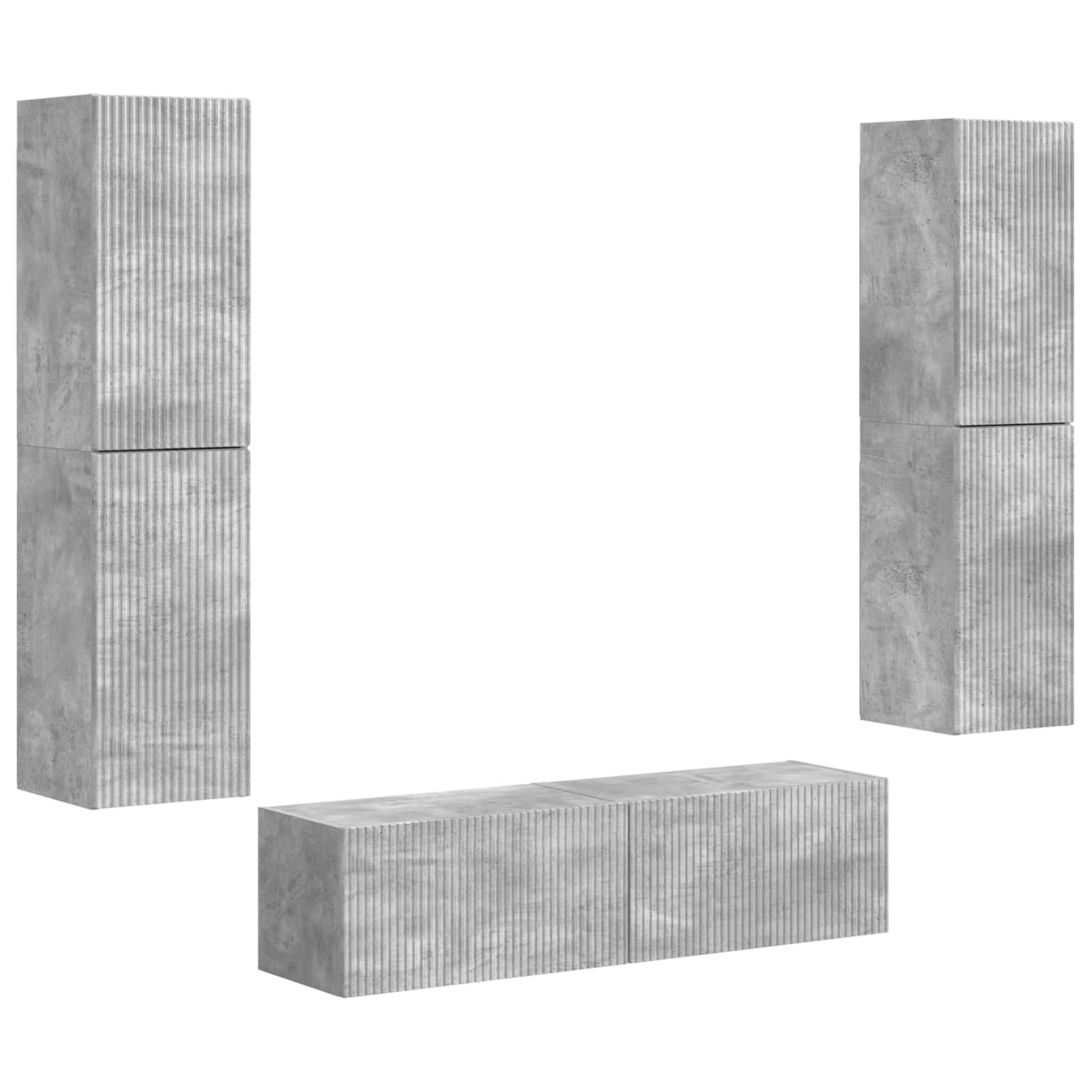 Set TV komoda 6 pcs Betonski sivi Konstruirano drvo