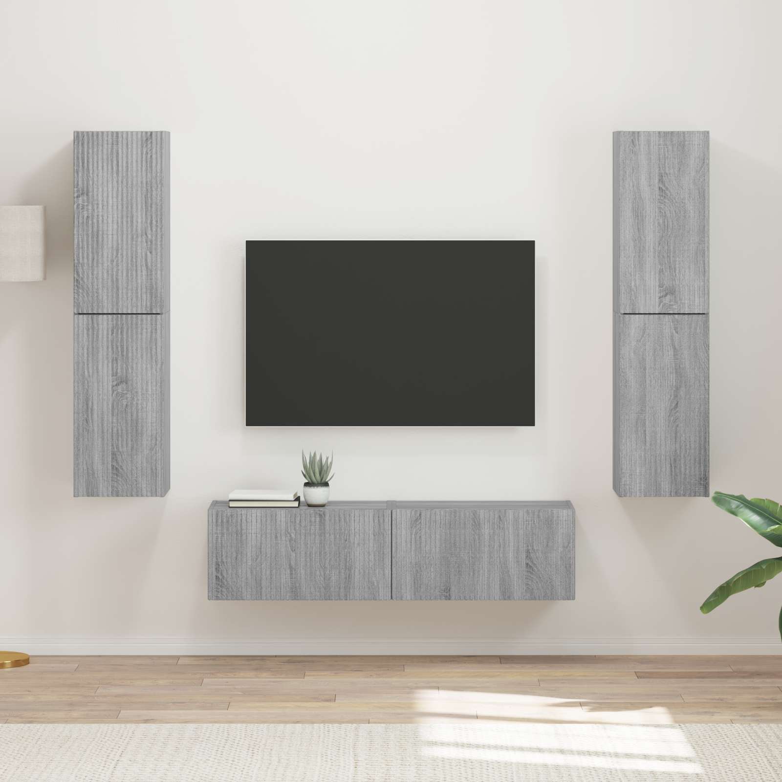Set TV komoda 6 pcs Siva Sonoma Konstruirano drvo