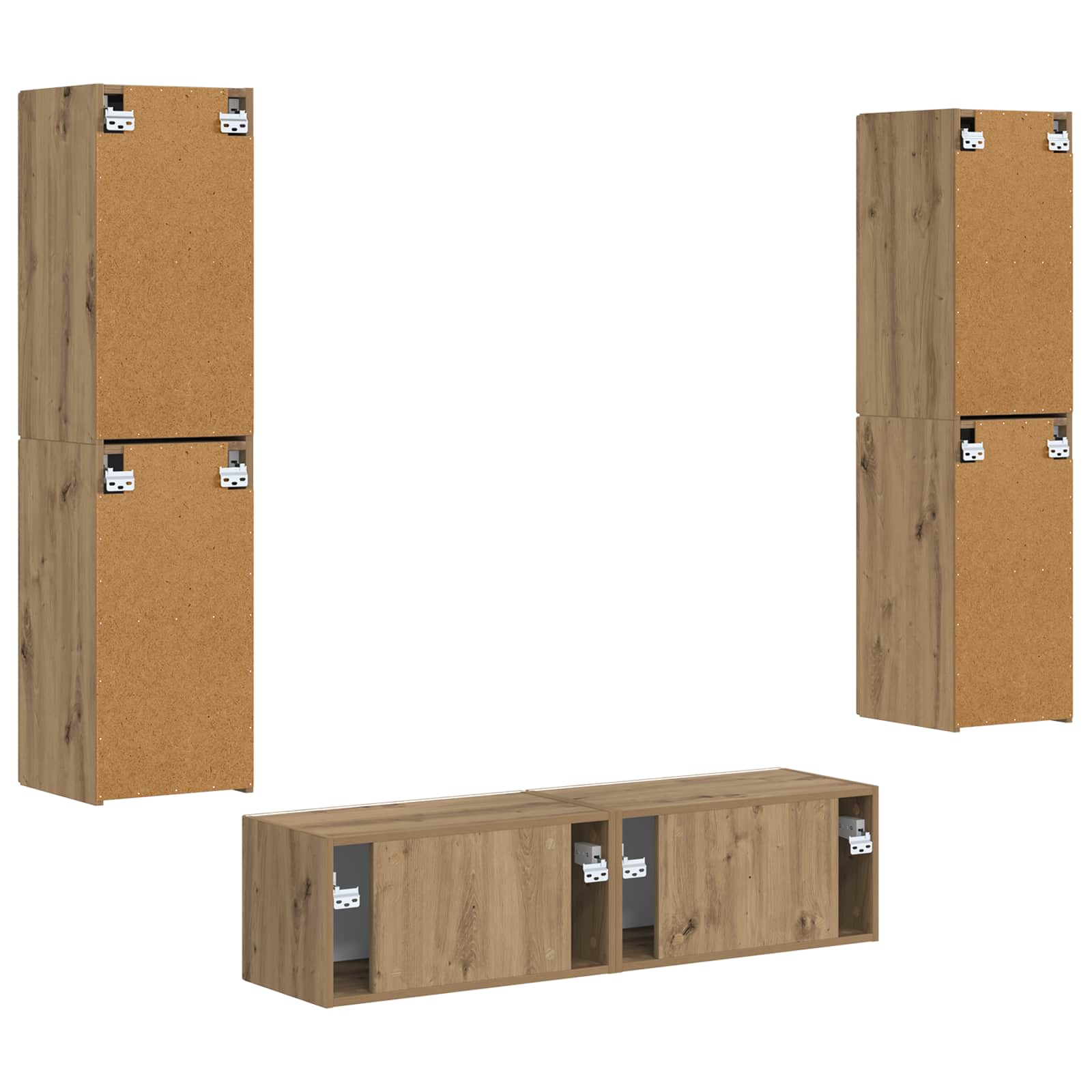Set TV komoda 6 pcs Umjetnički hrast Konstruirano drvo
