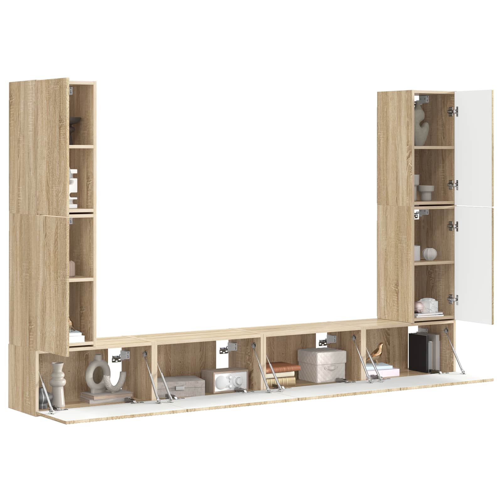 Set TV komoda 8 pcs Sonoma hrast Konstruirano drvo