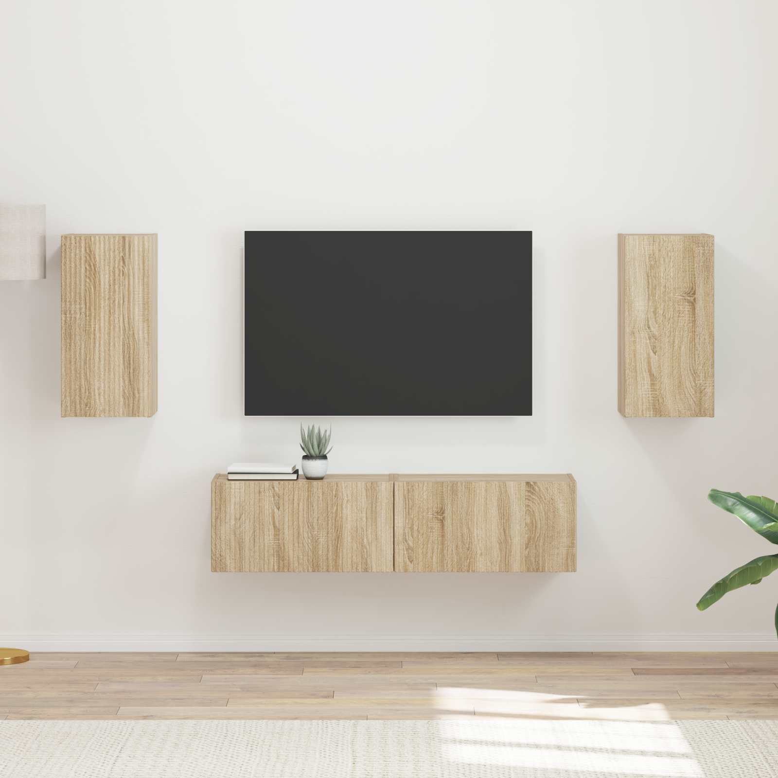 Set TV komoda 4 pcs Sonoma hrast Konstruirano drvo