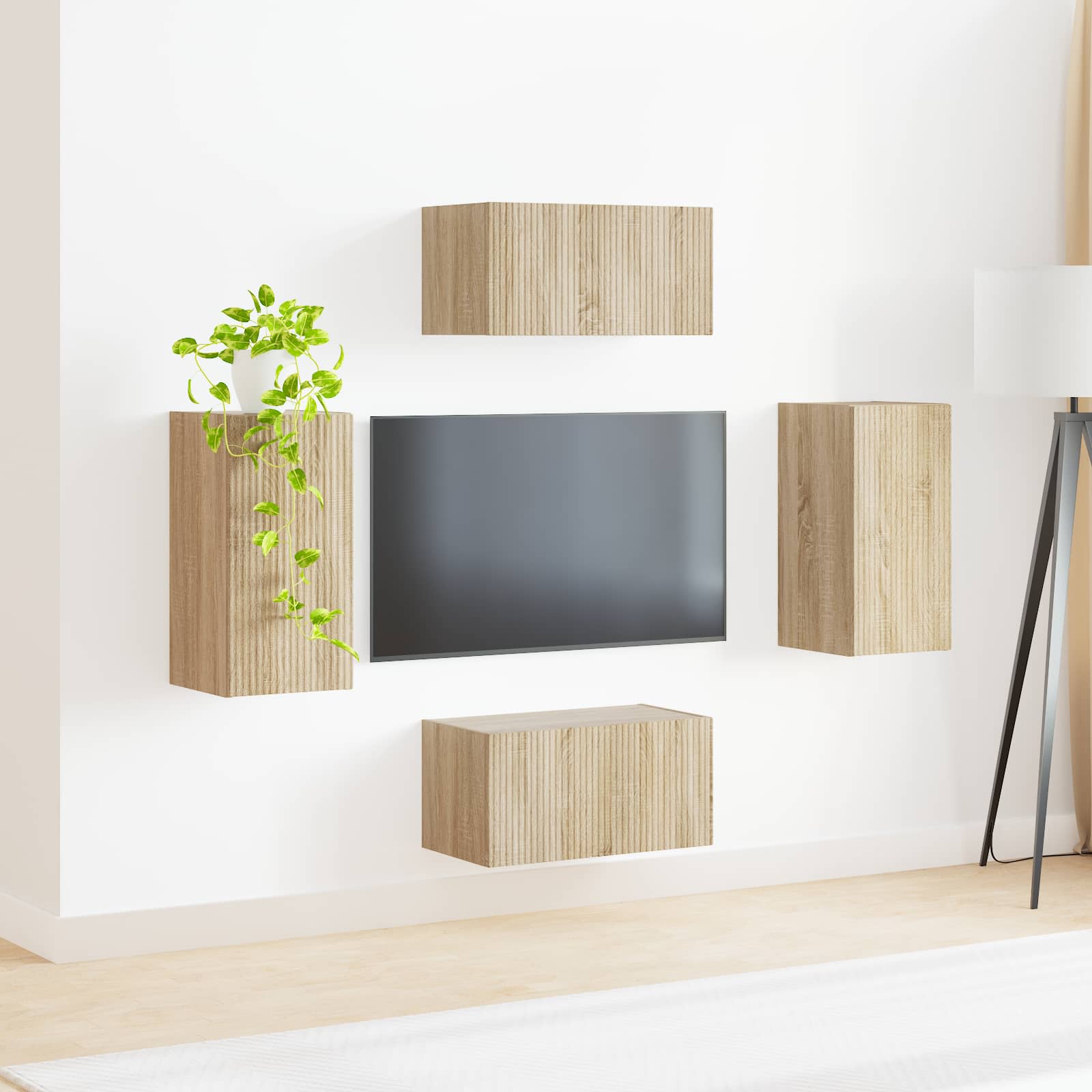 Set TV komoda 4 pcs Sonoma hrast Konstruirano drvo