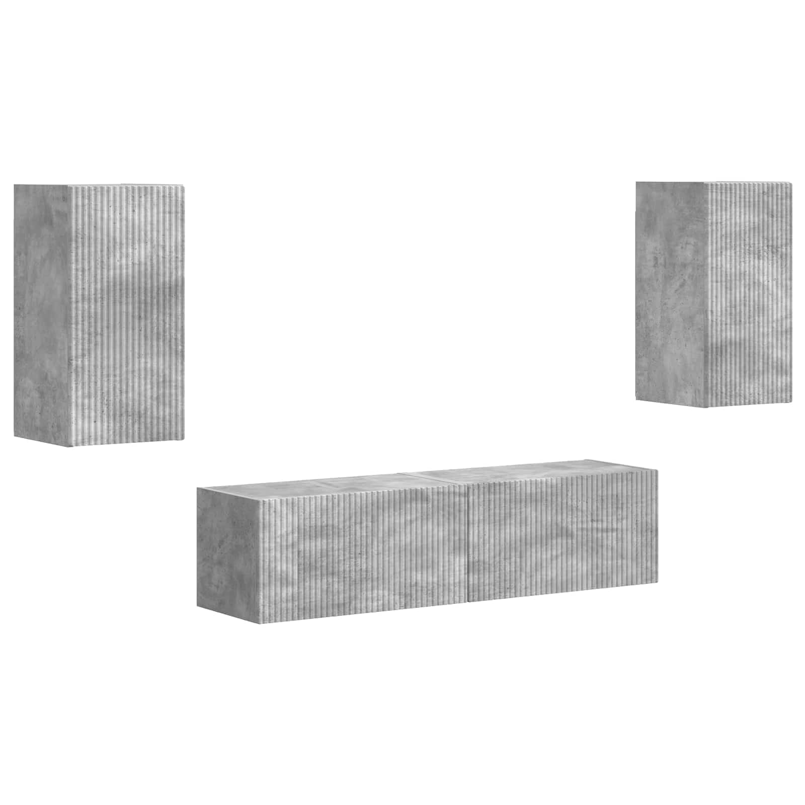 Set TV komoda 4 pcs Betonski sivi Konstruirano drvo