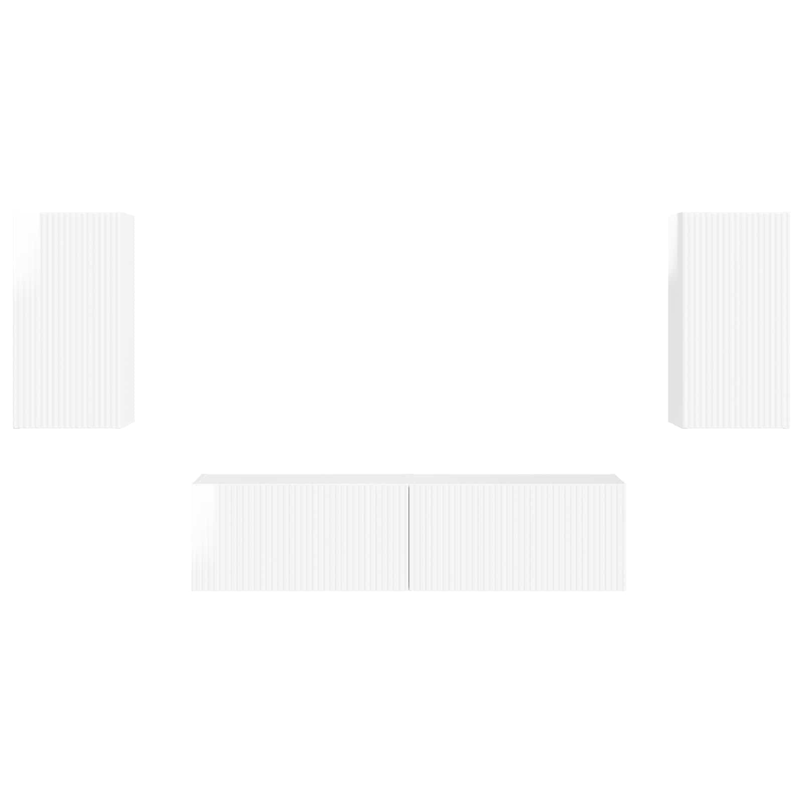 Set TV komoda 4 pcs Visoki sjaj bijela Konstruirano drvo