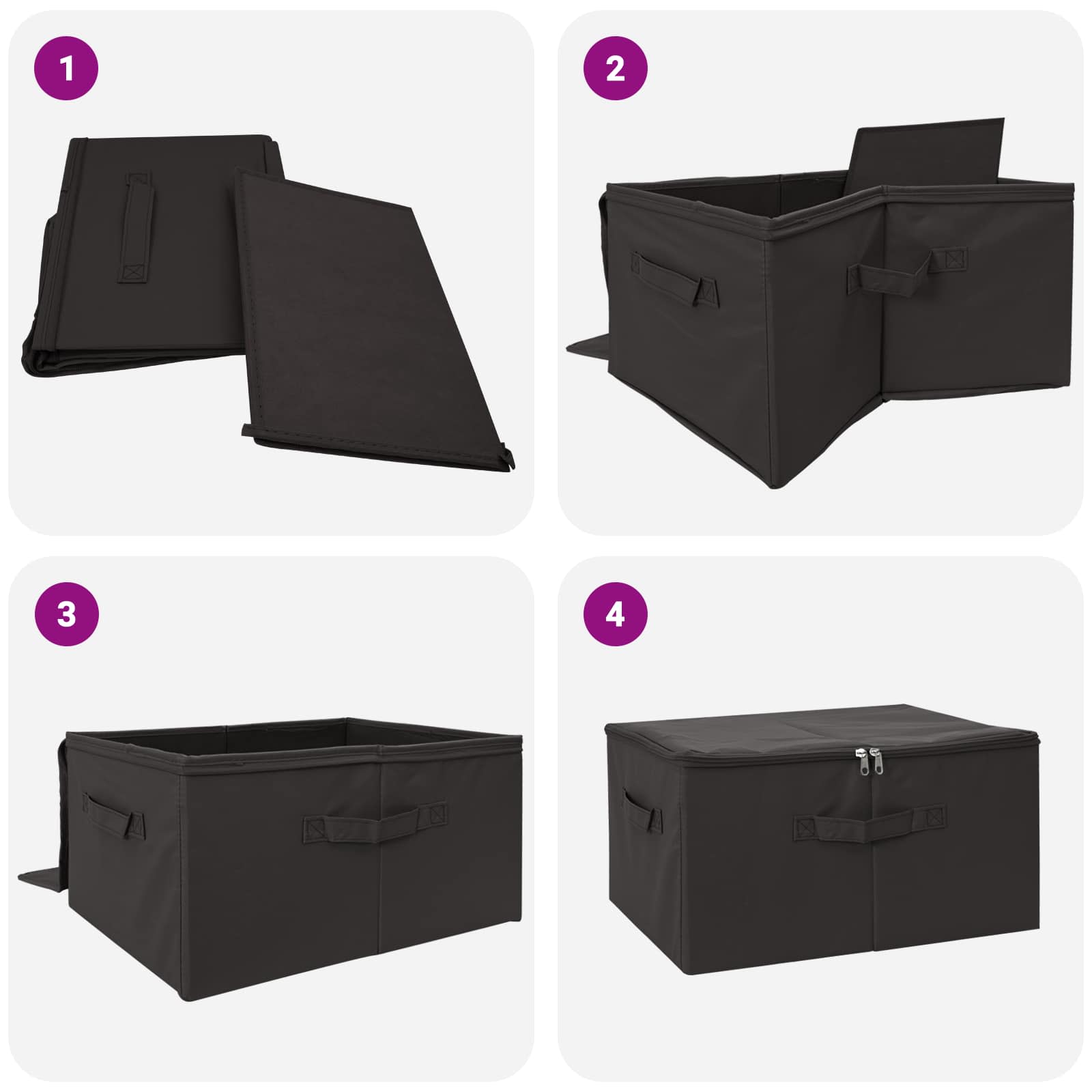 Kutija za spremanje 2 pcs Antracit 60 x 43 x 35 cm