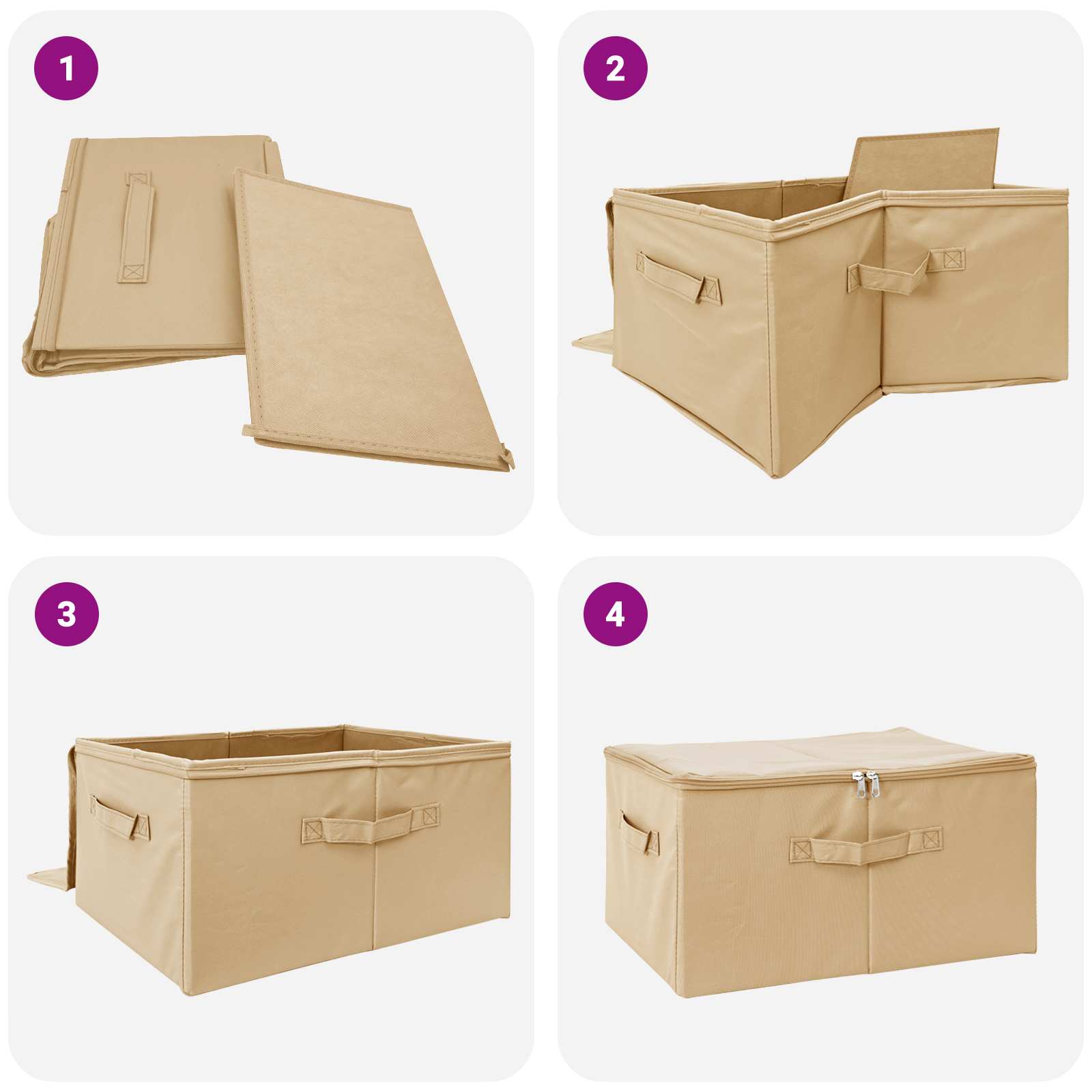 Kutija za spremanje Krem 43 x 34 x 23 cm Netkana tkanina