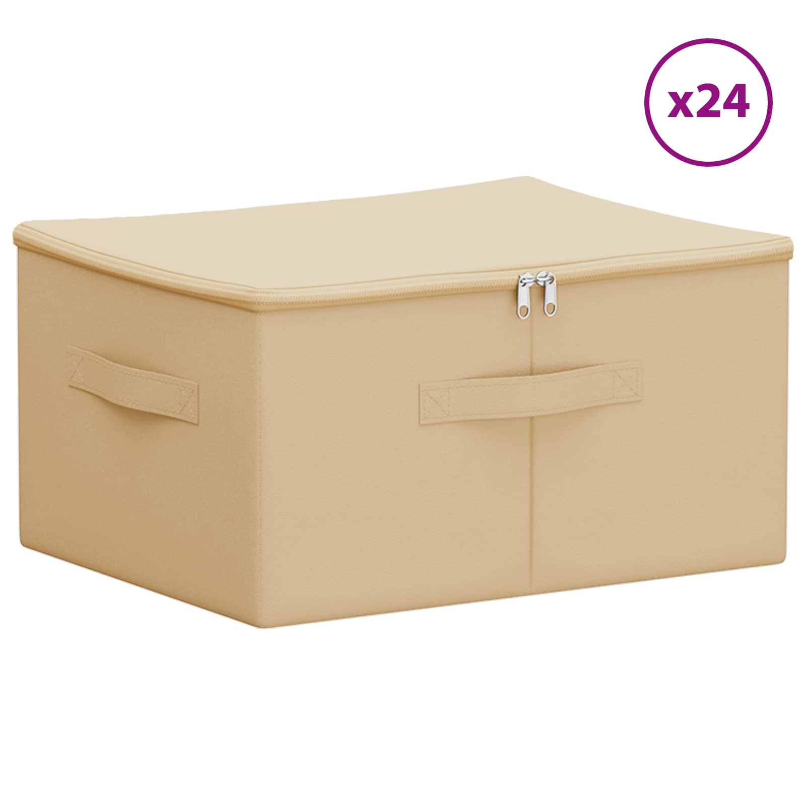 Kutija za spremanje 24 pcs Krem 43 x 34 x 23 cm Netkana tkanina