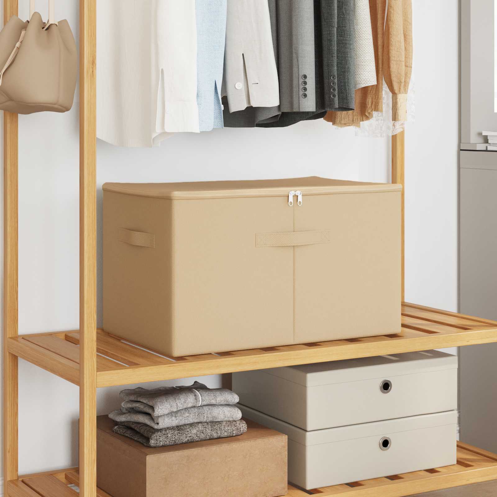 Kutija za spremanje 24 pcs Krem 55 x 35 x 32 cm Netkana tkanina