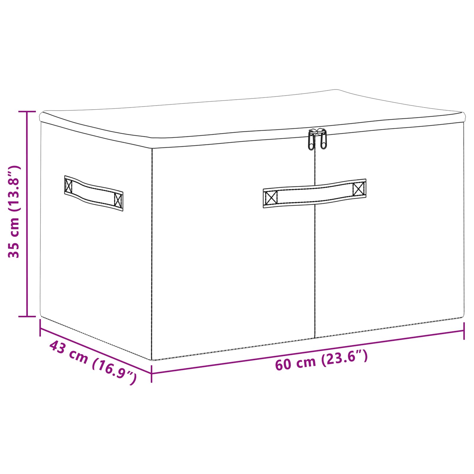 Kutija za spremanje 24 pcs Krem 60 x 43 x 35 cm Netkana tkanina
