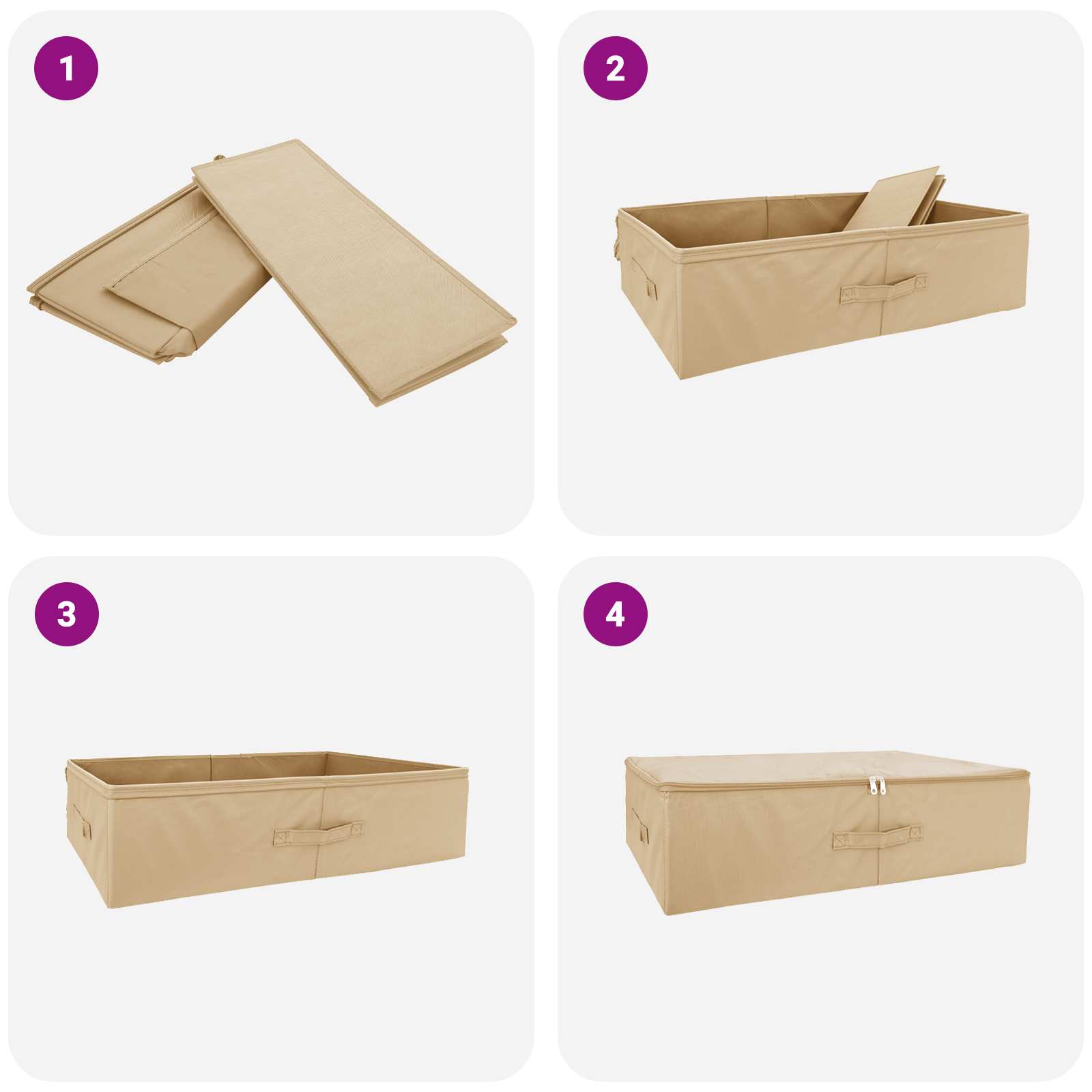 Kutija za spremanje 6 pcs Krem 70 x 40 x 18 cm Netkana tkanina