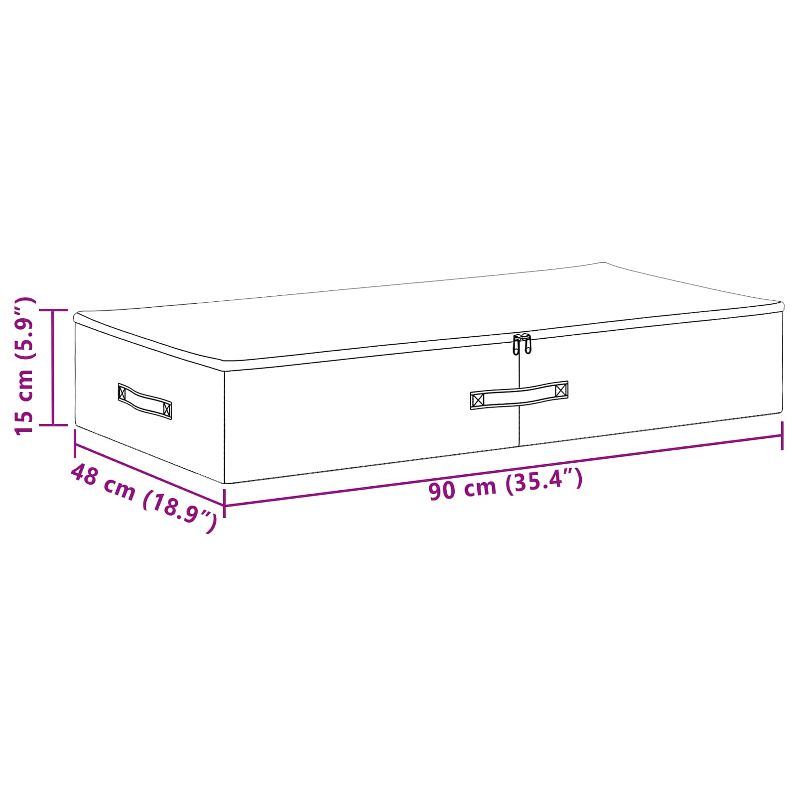 Kutija za spremanje 2 pcs Krem 90 x 48 x 15 cm Netkana tkanina