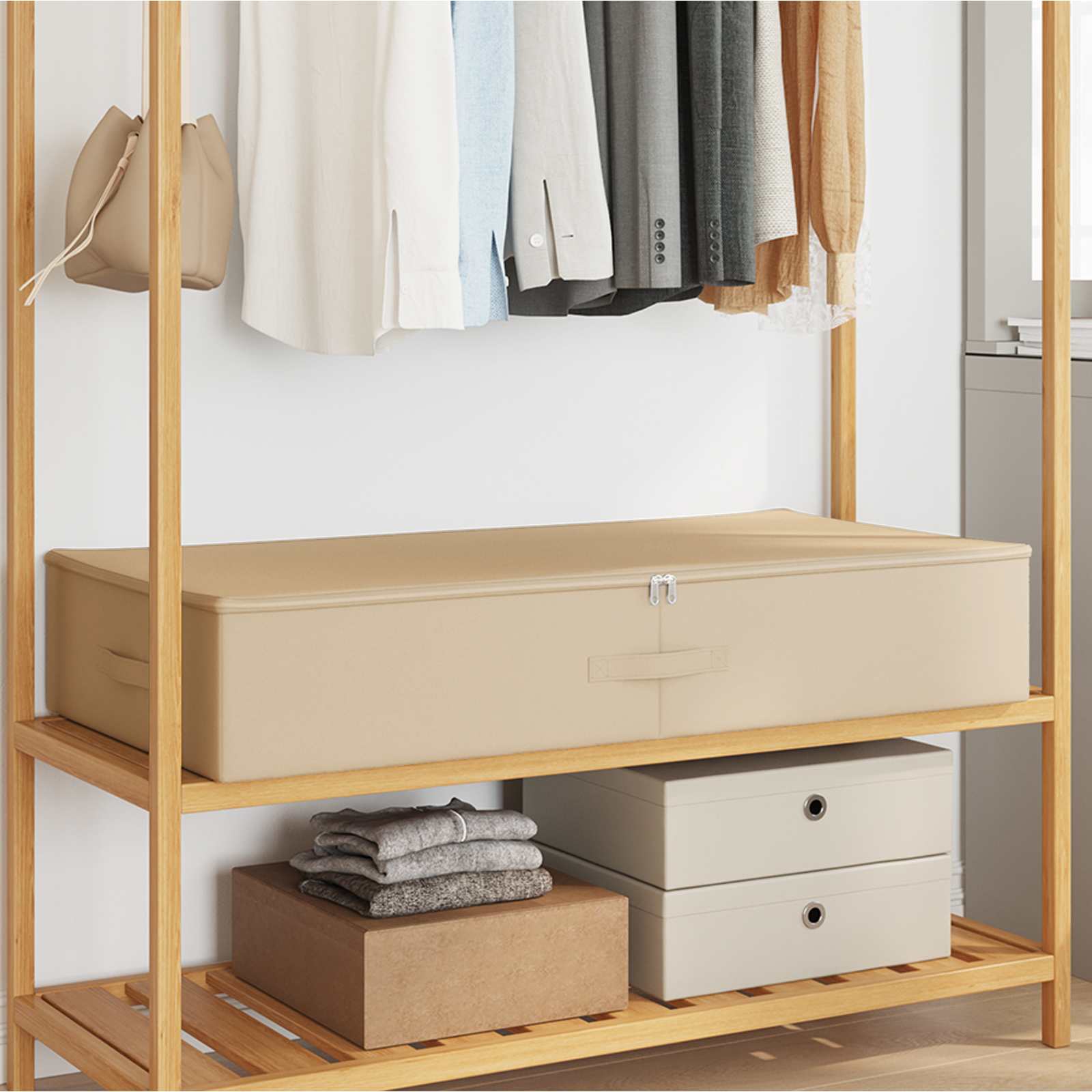 Kutija za spremanje 6 pcs Krem 90 x 48 x 15 cm Netkana tkanina
