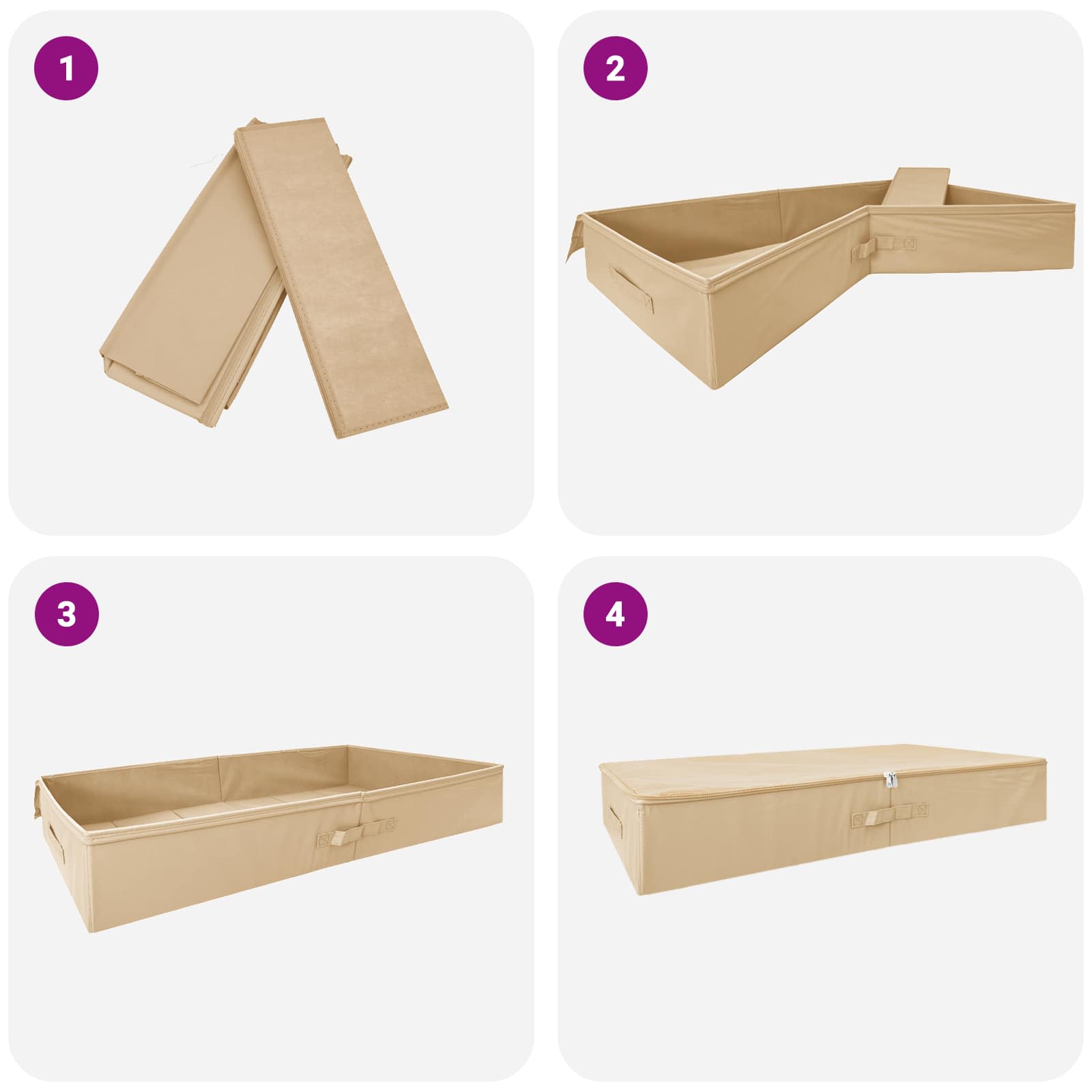 Kutija za spremanje 24 pcs Krem 100 x 50 x 18 cm