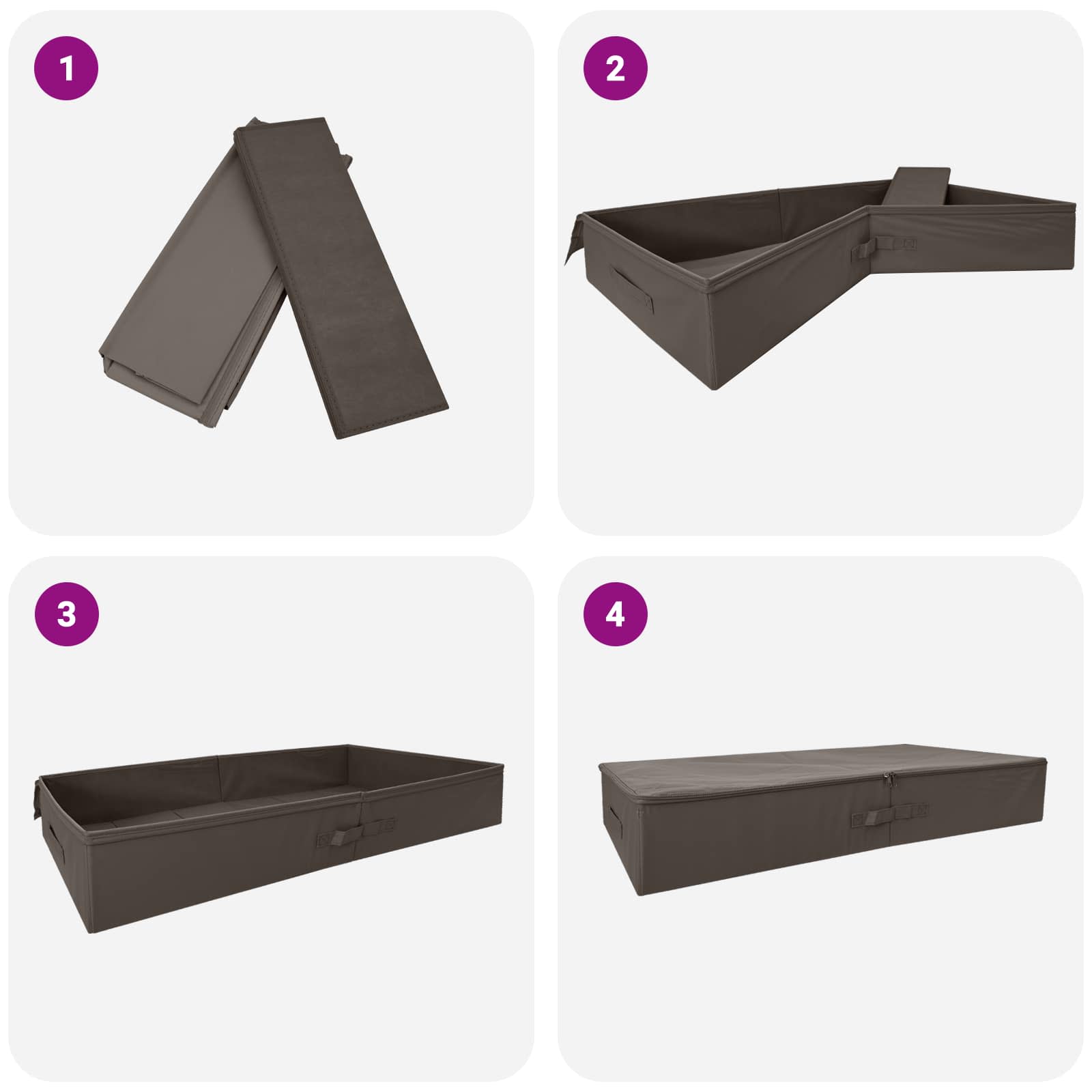 Kutija za spremanje 2 pcs Siva 90 x 48 x 15 cm Netkana tkanina