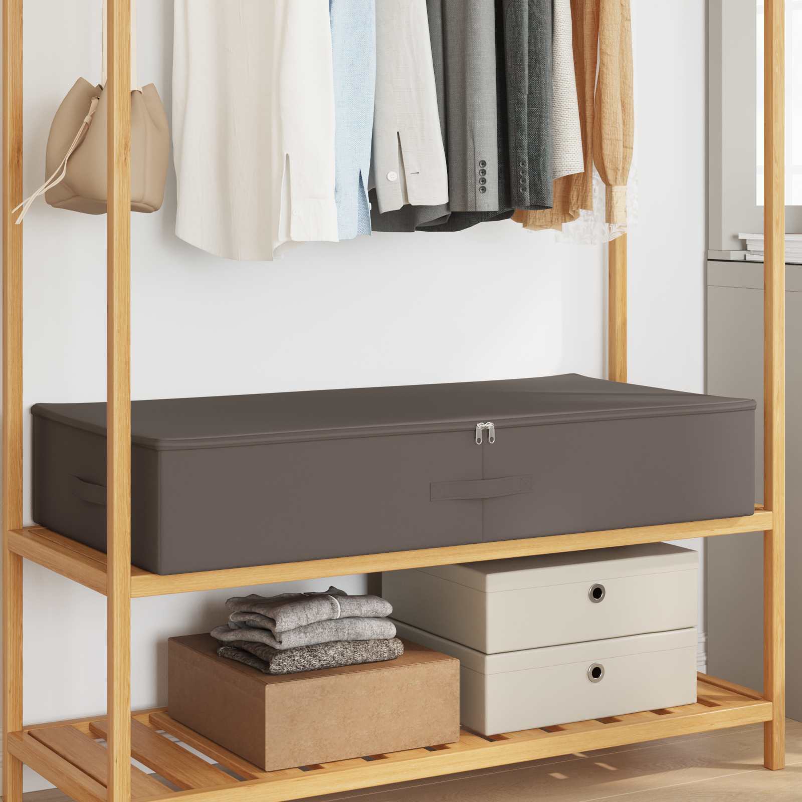 Kutija za spremanje 2 pcs Siva 100 x 50 x 18 cm Netkana tkanina
