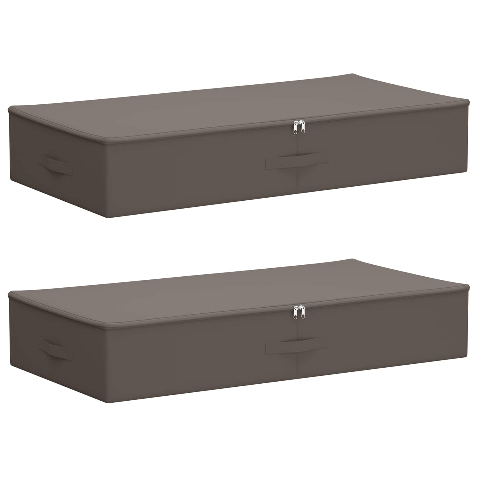 Kutija za spremanje 2 pcs Siva 100 x 50 x 18 cm Netkana tkanina