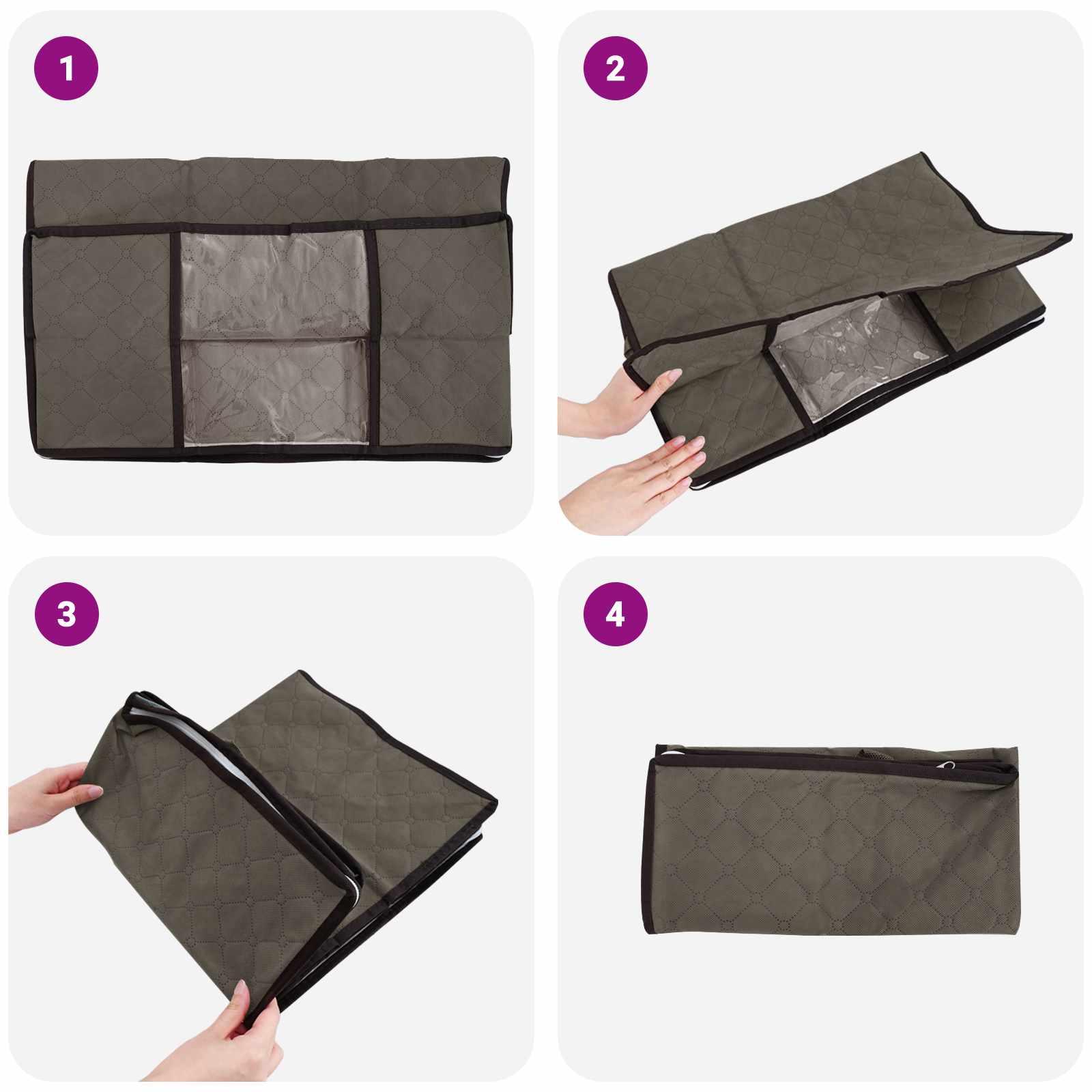 Kutija za pohranu s prozirnim bočnim oknom Siva 60 x 43 x 35 cm