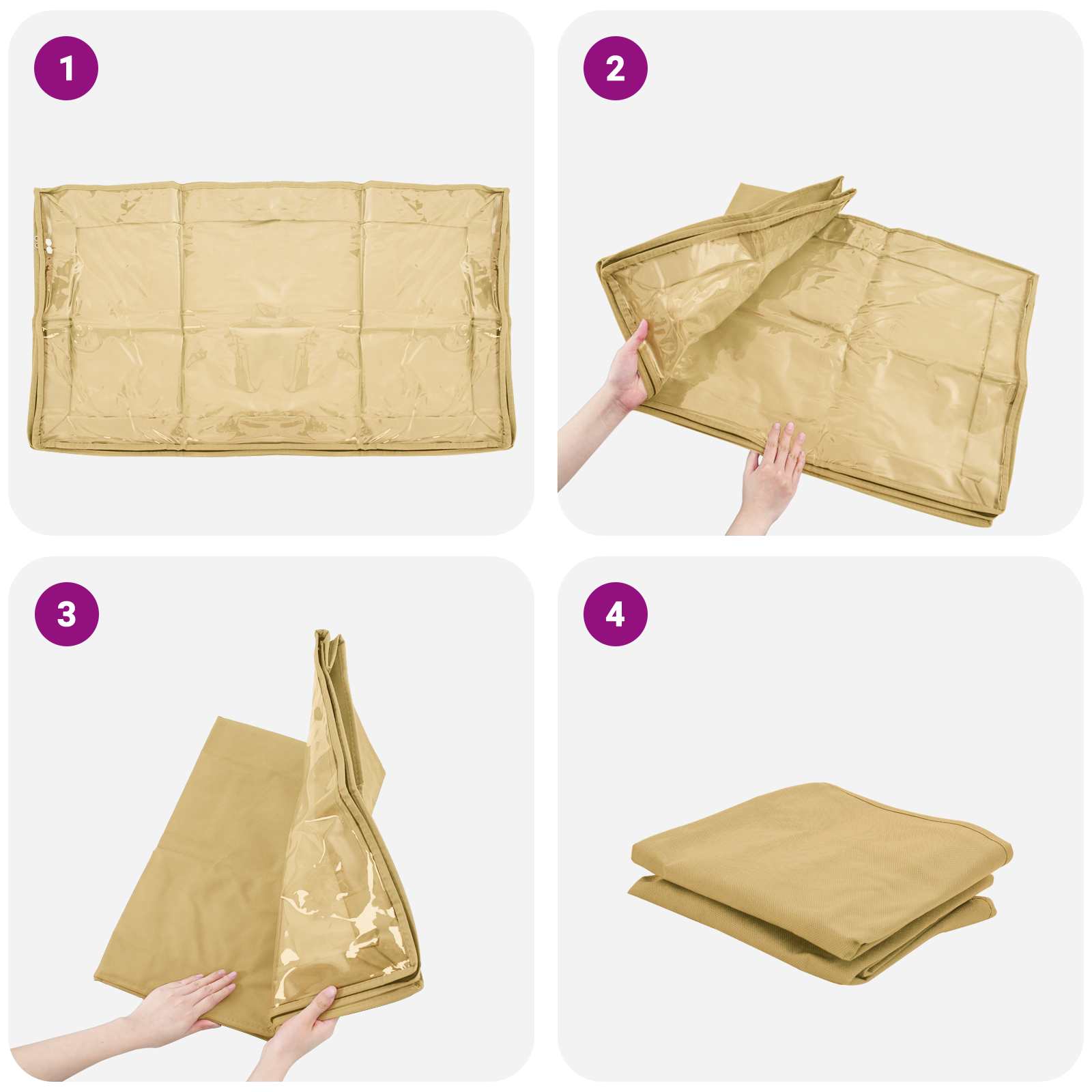 Kutija za pohranu s prozirnim prozorom na vrhu 6 pcs Krem