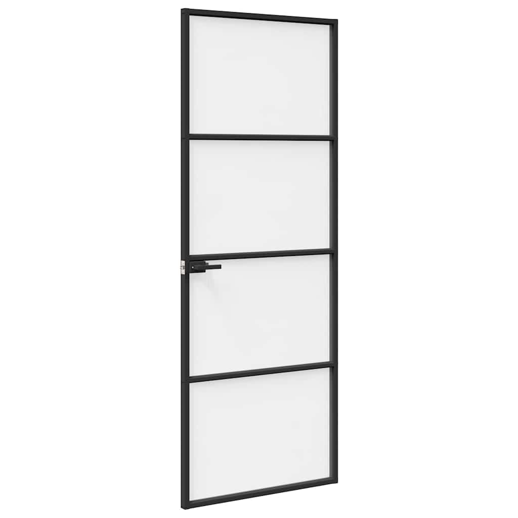 Vrata za dom 76 x 201,5 x 3,5 cm Aluminij i kaljeno staklo