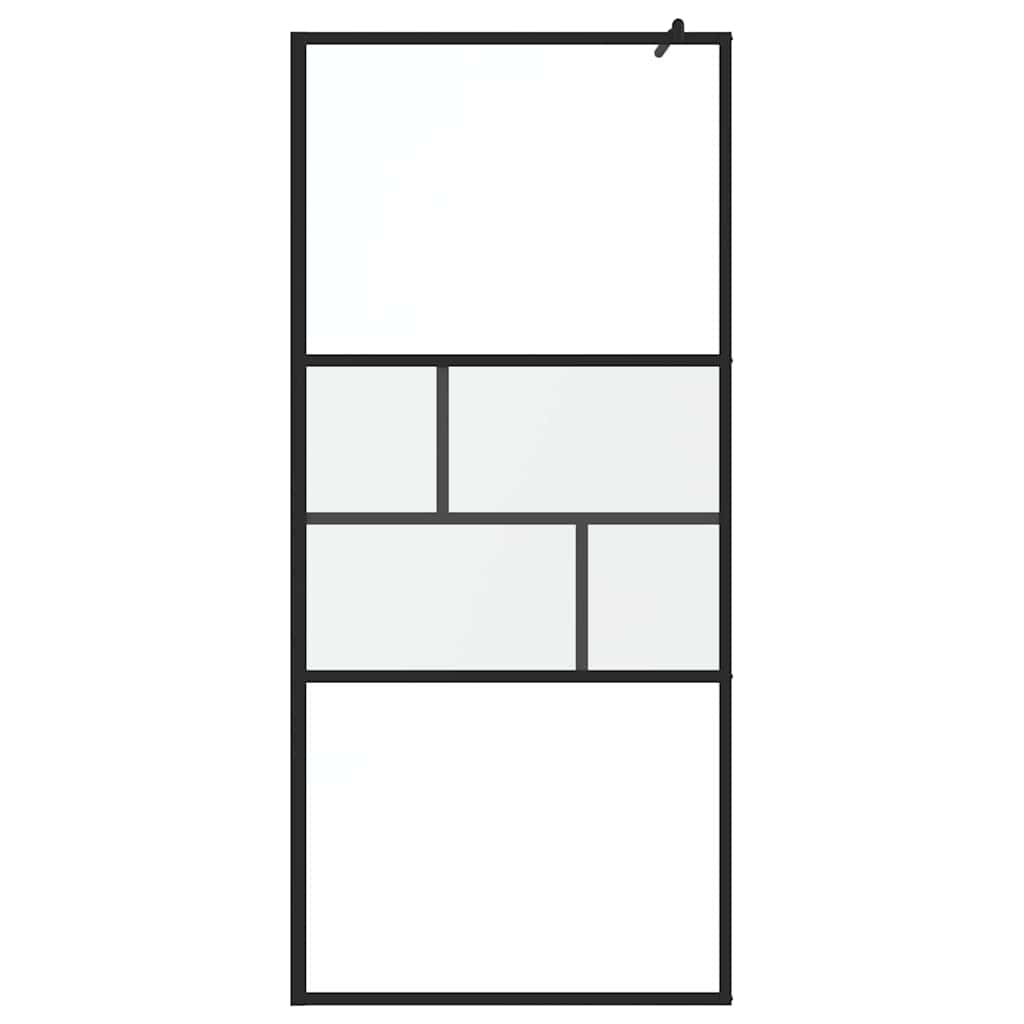 Zid za walk-in tuš Crna 90 x 195 x 0,5 cm Staklo i aluminij