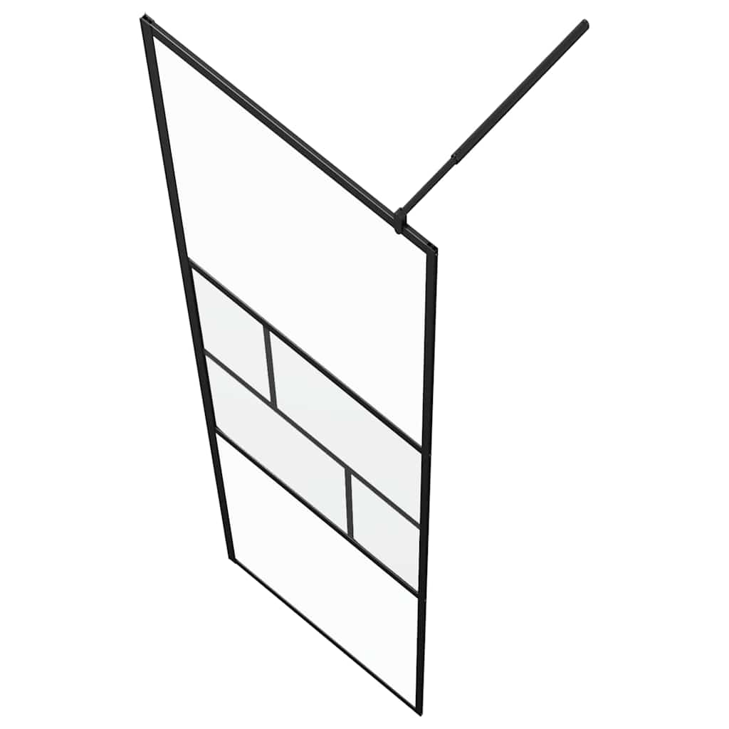 Zid za walk-in tuš Crna 90 x 195 x 0,5 cm Staklo i aluminij