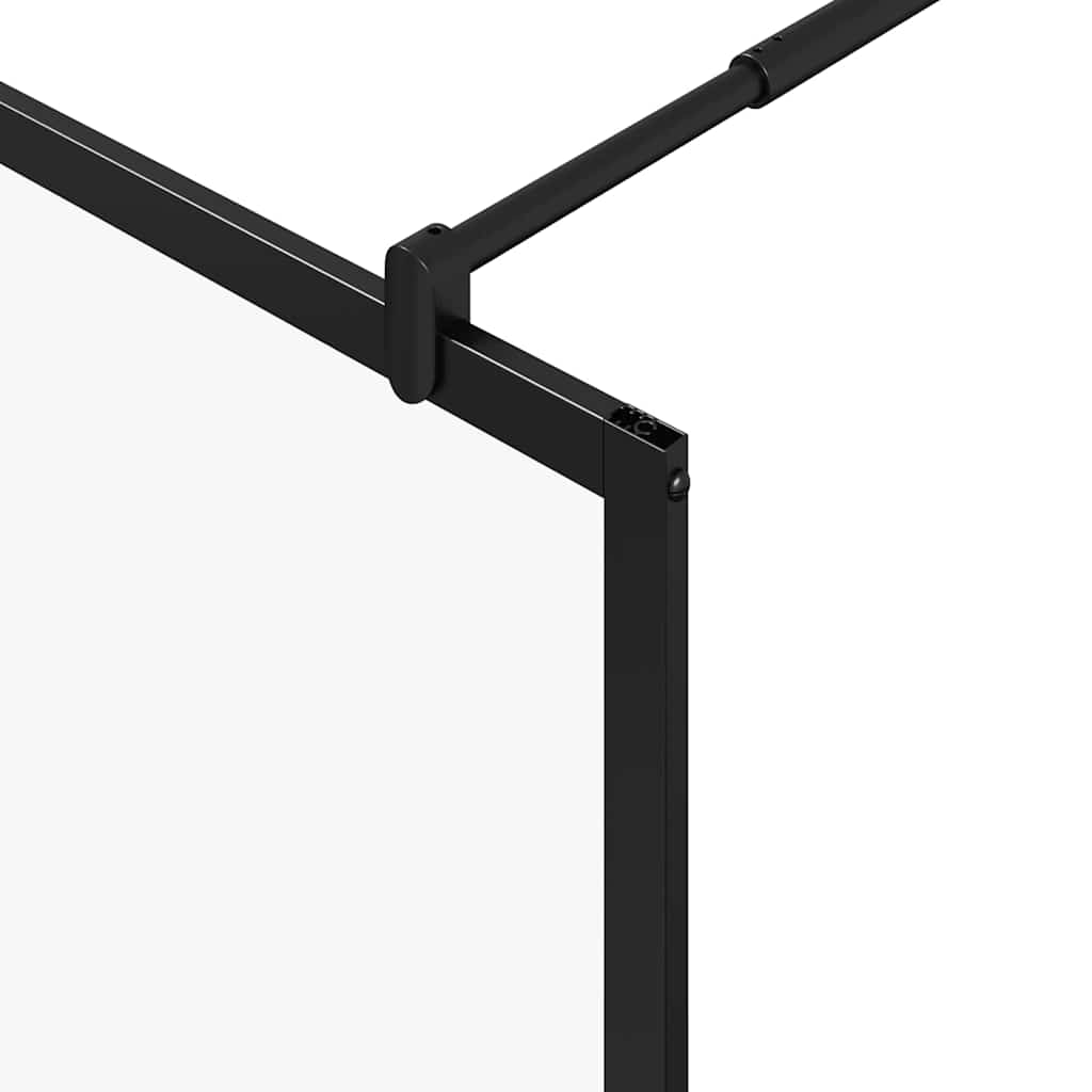 Zid za walk-in tuš Crna 115 x 195 x 0,5 cm Staklo i aluminij