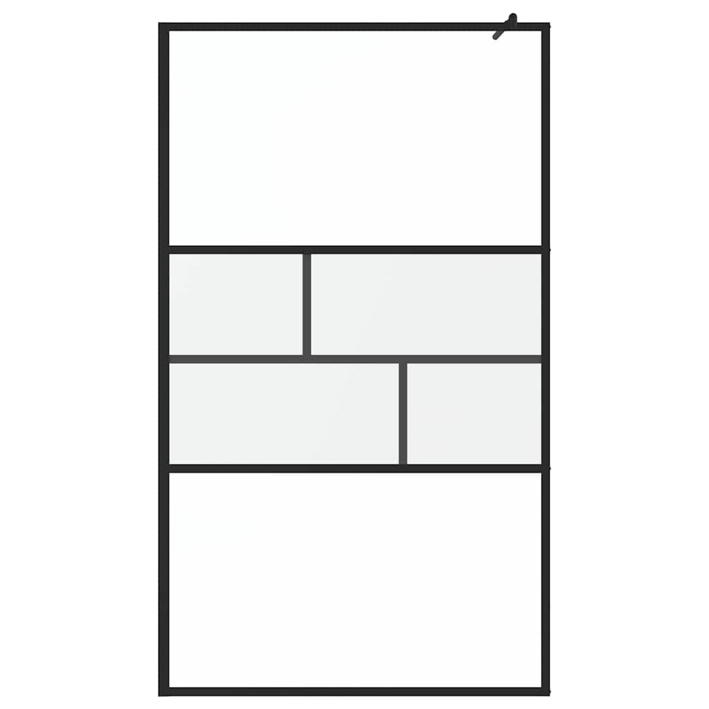 Zid za walk-in tuš Crna 115 x 195 x 0,5 cm Staklo i aluminij