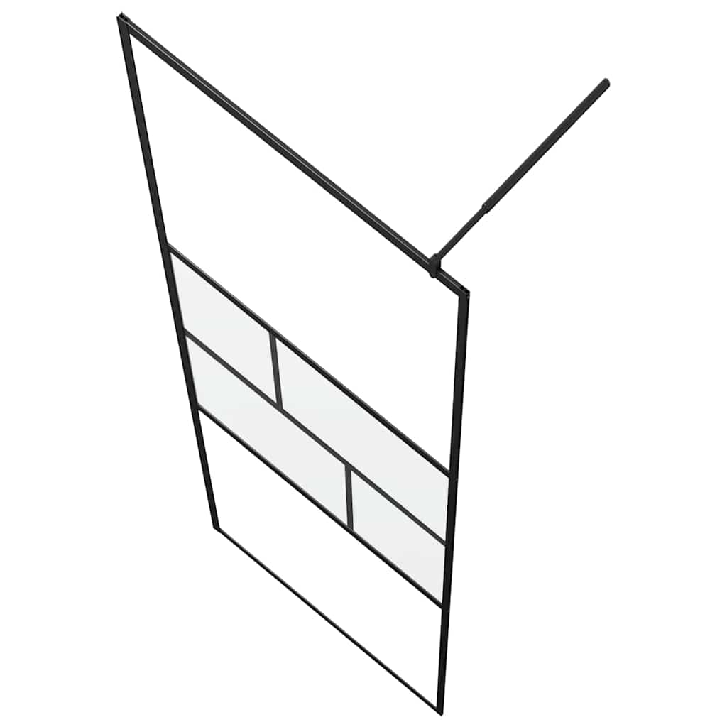 Zid za walk-in tuš Crna 115 x 195 x 0,5 cm Staklo i aluminij