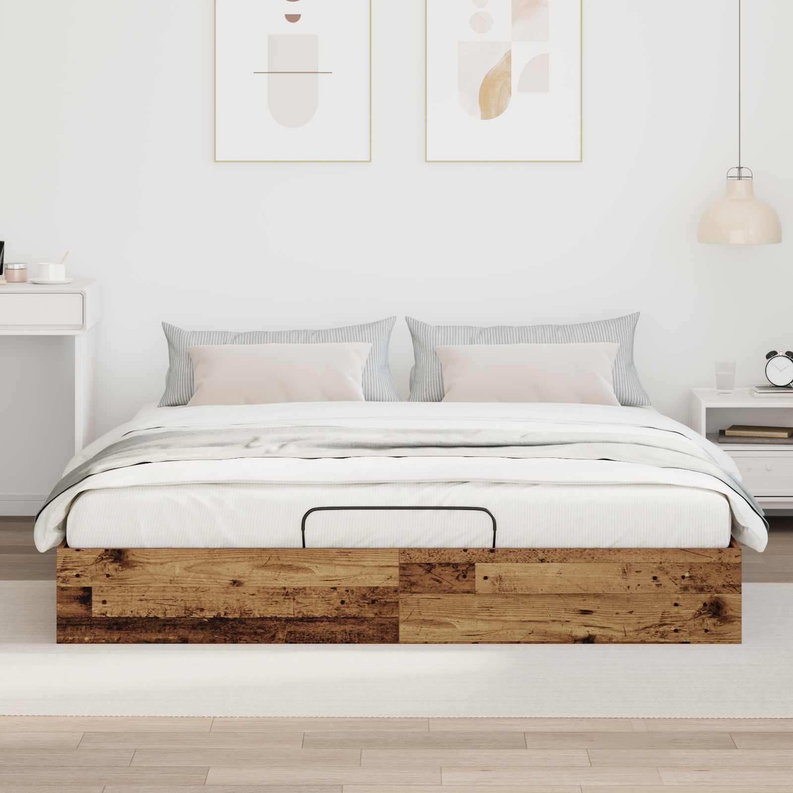 Otomanski krevet s pohranom Staro drvo 203 x 180 x 25 cm