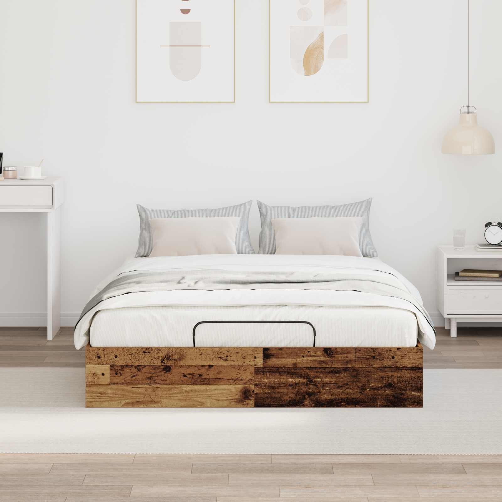 Otomanski krevet s pohranom Staro drvo 203 x 150 x 25 cm