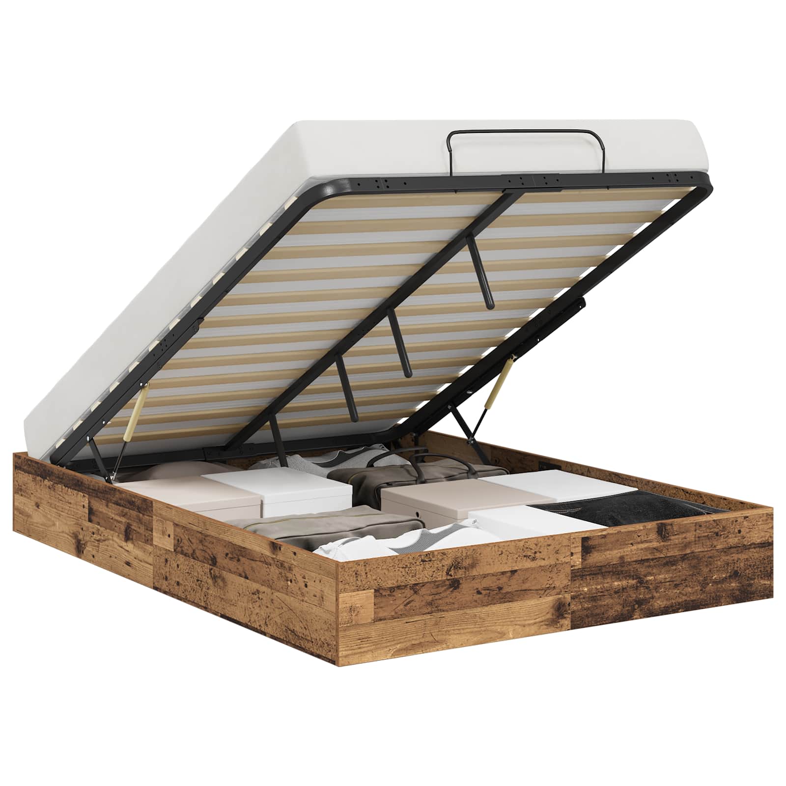 Otomanski krevet s pohranom Staro drvo 203 x 120 x 25 cm