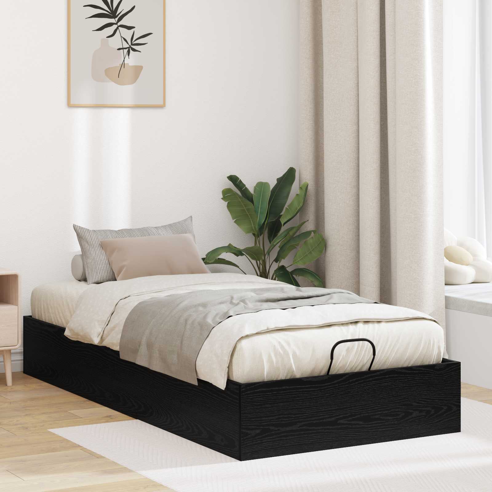 Otomanski krevet s pohranom Crni Hrast 203 x 100 x 25 cm