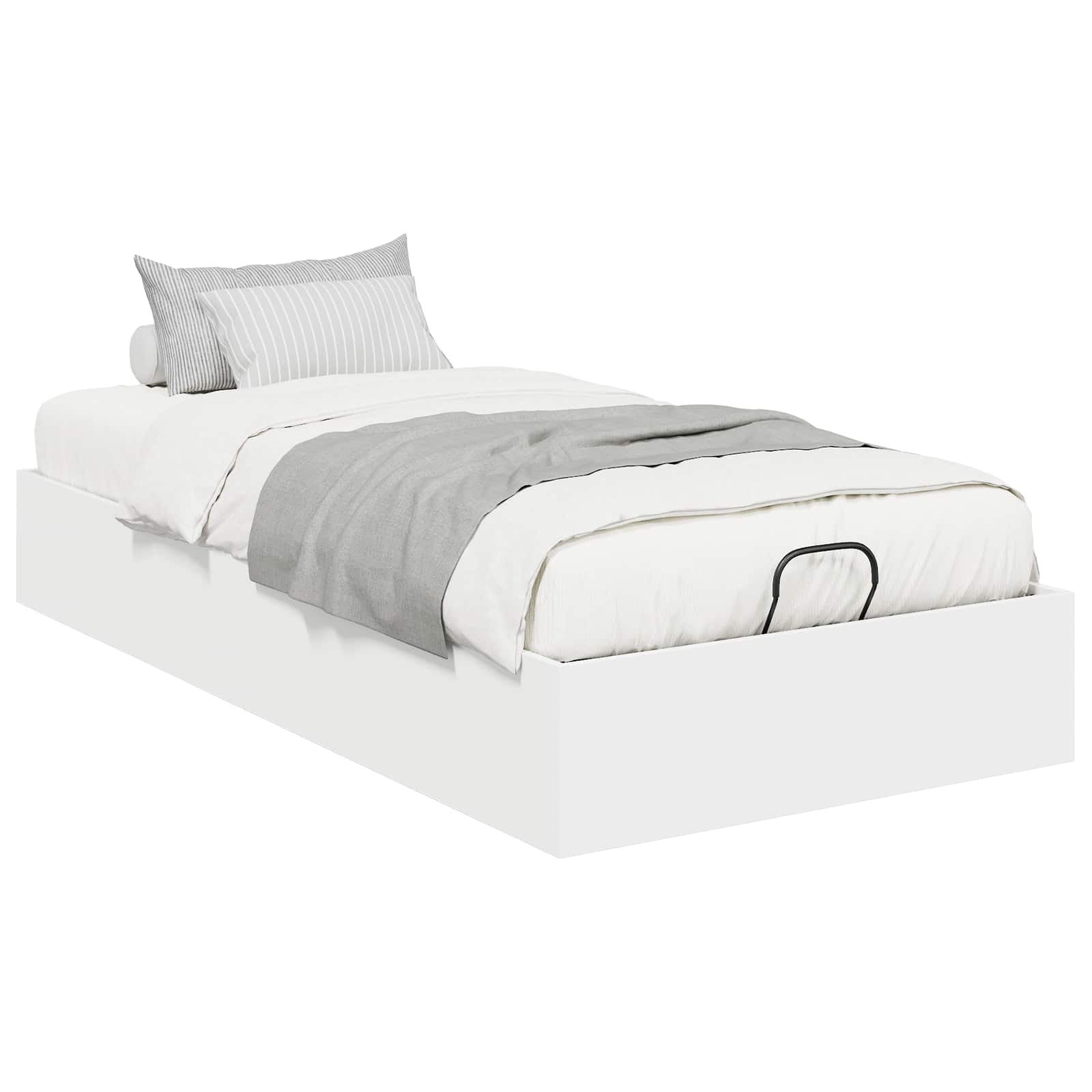 Otomanski krevet Bijeli 203 x 90 x 25 cm Konstrukcijsko drvo