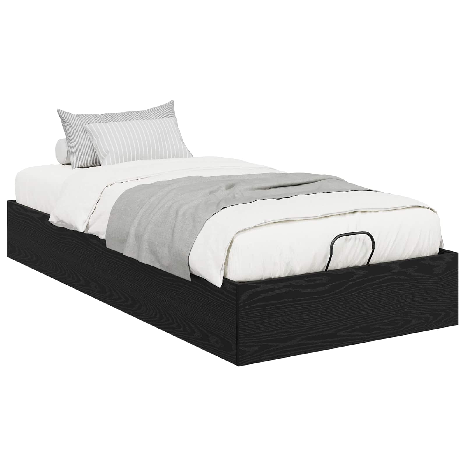Otomanski krevet s pohranom Crni Hrast 203 x 90 x 25 cm
