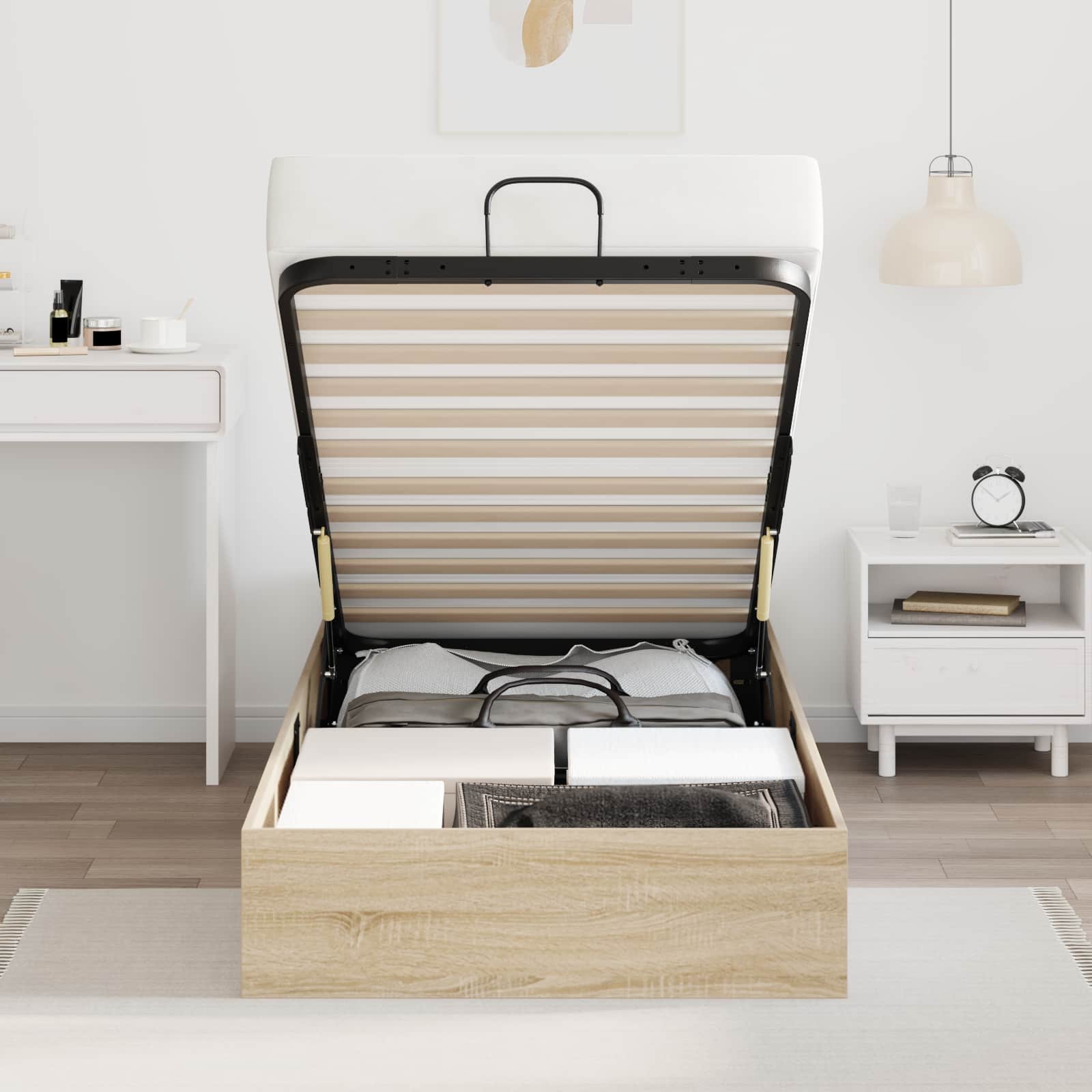 Otomanski krevet s pohranom Sonoma hrast 203 x 90 x 25 cm