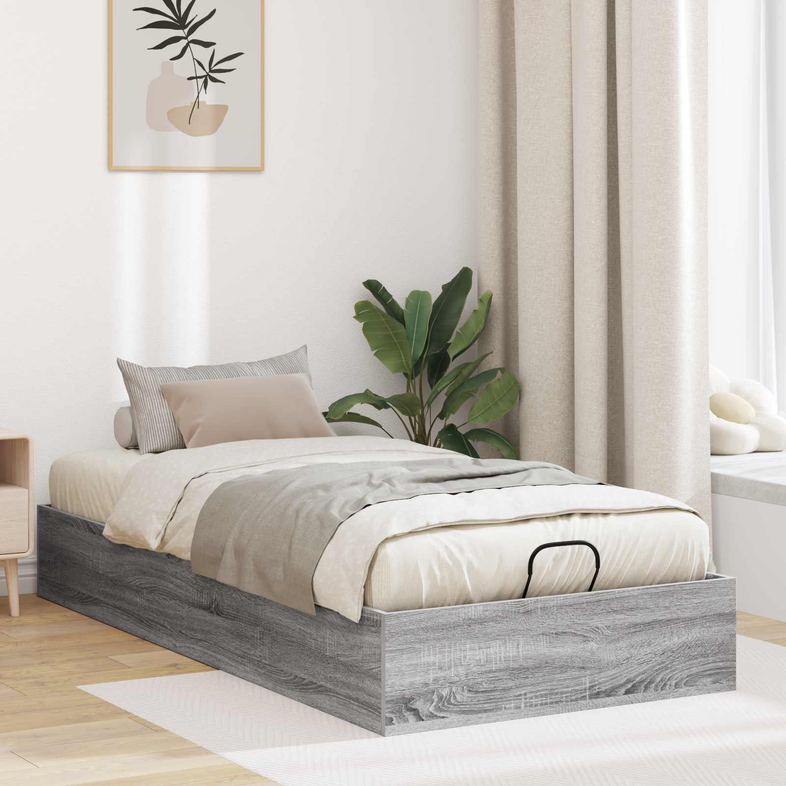 Otomanski krevet s pohranom Sivi Sonoma 203 x 90 x 25 cm