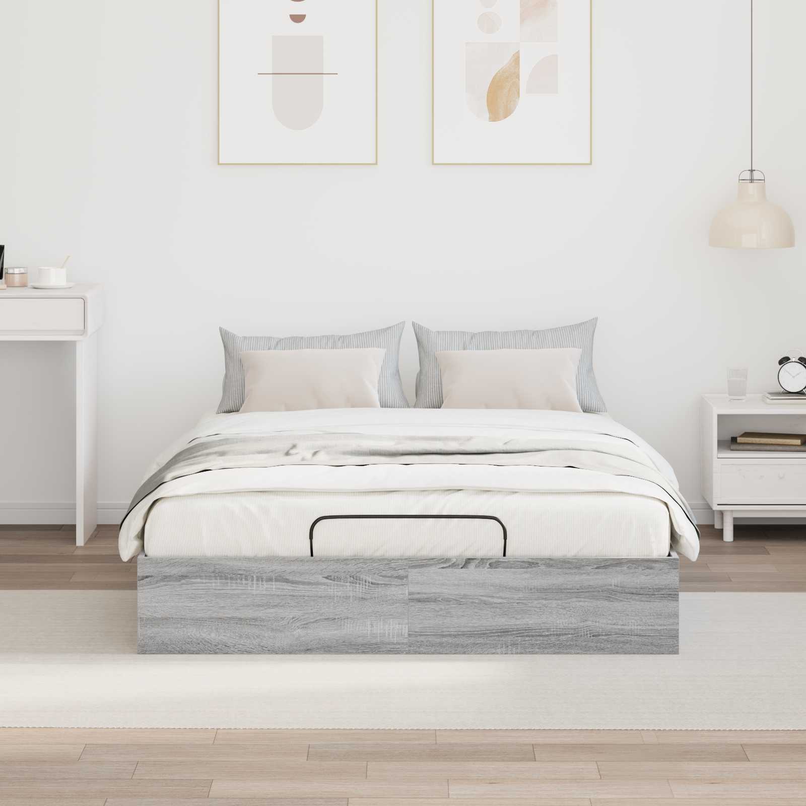 Otomanski krevet s pohranom Sivi Sonoma 193 x 135 x 25 cm