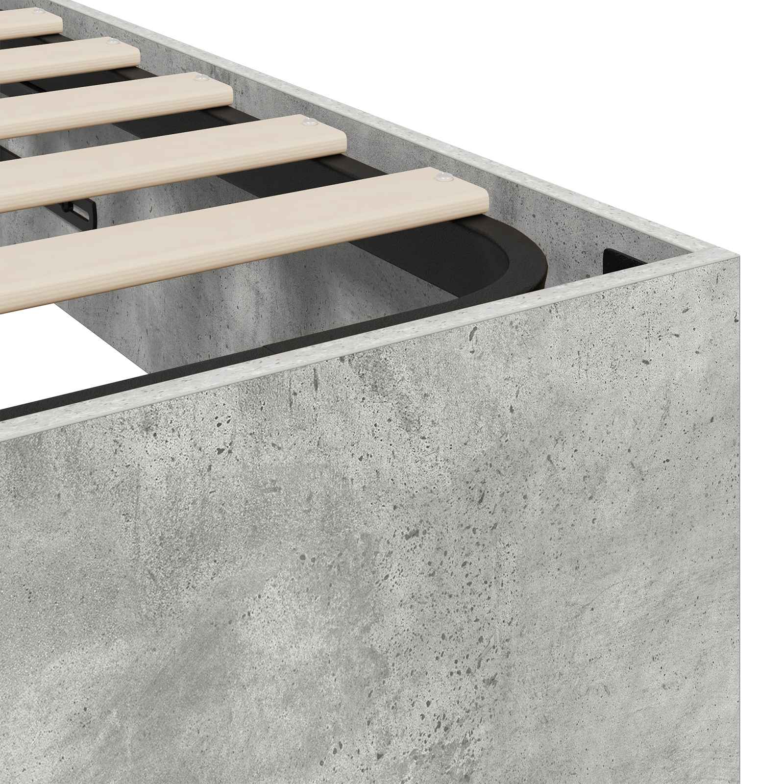 Otomanski krevet Betonsko Siva 120 x 190 cm Konstrukcijsko drvo
