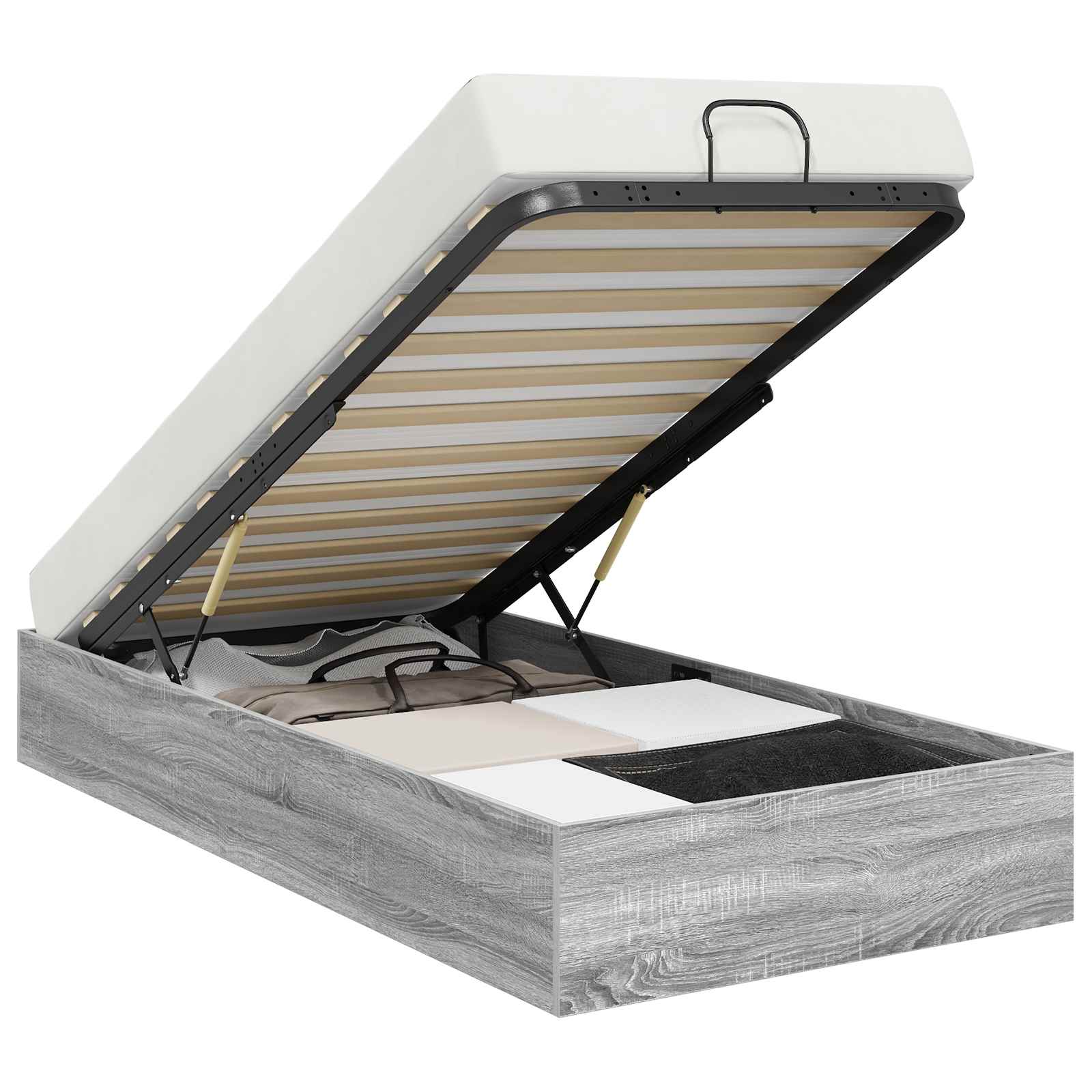 Otomanski krevet s pohranom Sivi Sonoma 193 x 75,5 x 25 cm