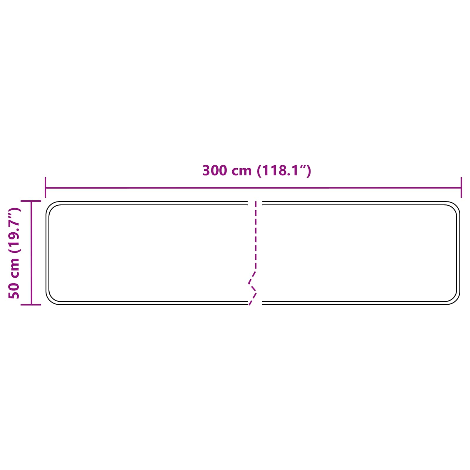 Traka za tepih MARSA Crna 50 x 300 cm Poliester i PVC