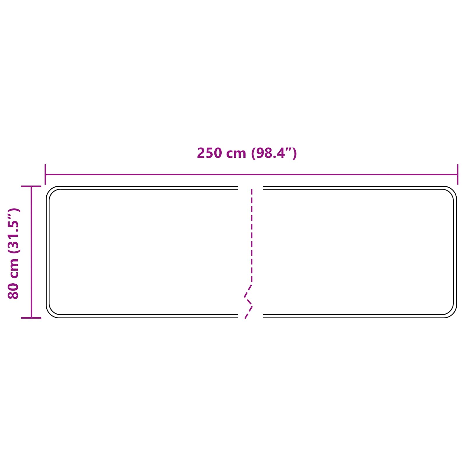 Traka za tepih MARSA Sivi 80 x 250 cm Poliester i PVC