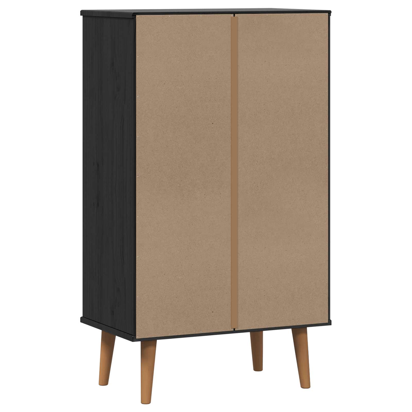 Ormar za cipele MOLDE 59,5 x 35 x 103 cm Masivna borovina Crna