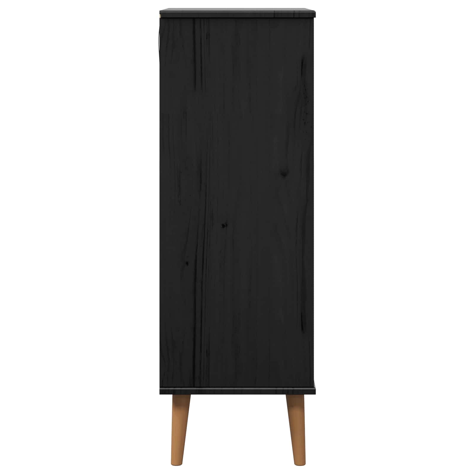 Ormar za cipele MOLDE 59,5 x 35 x 103 cm Masivna borovina Crna