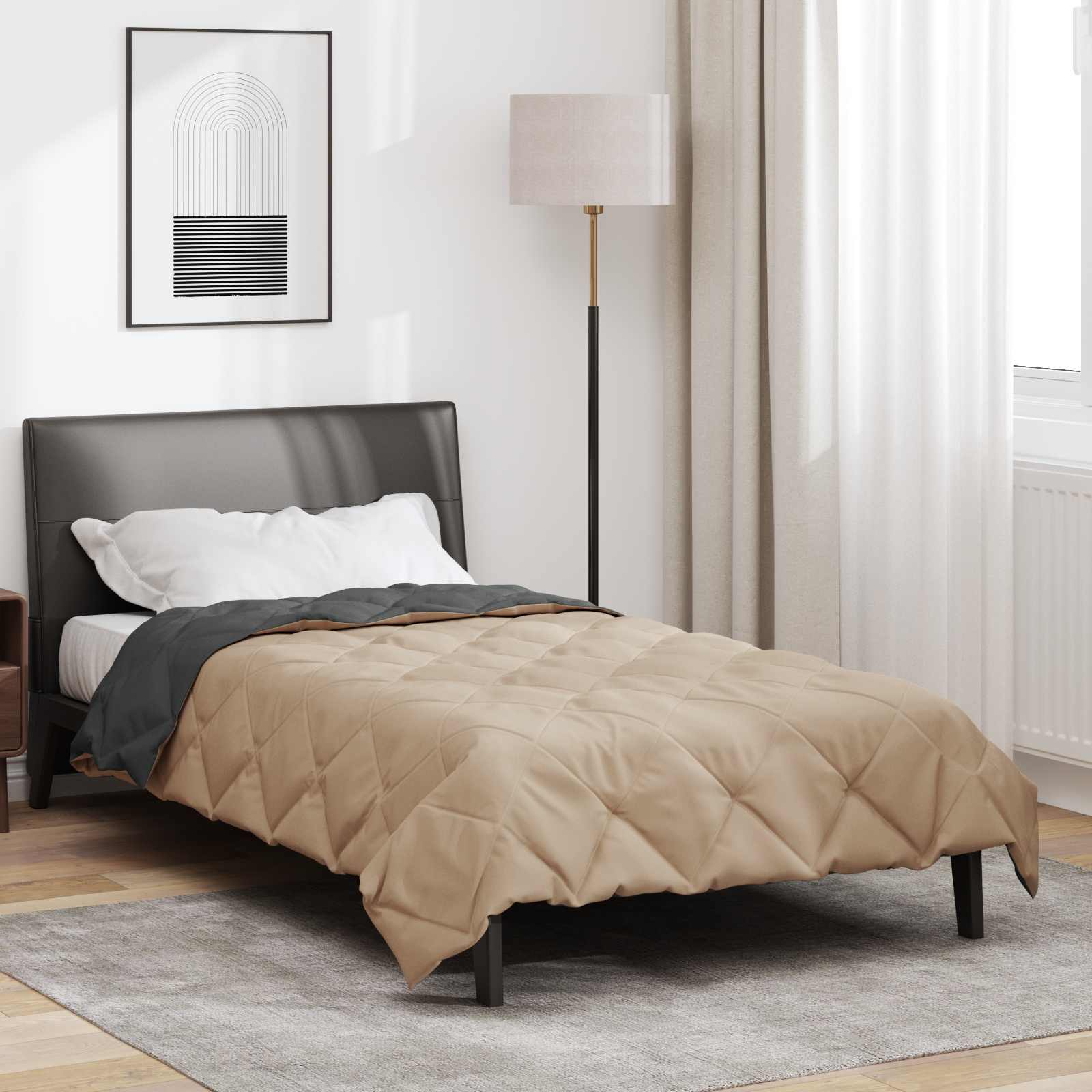 Ljetni pokrivač Antracit i taupe 220 x 140 cm Mikrovlakna