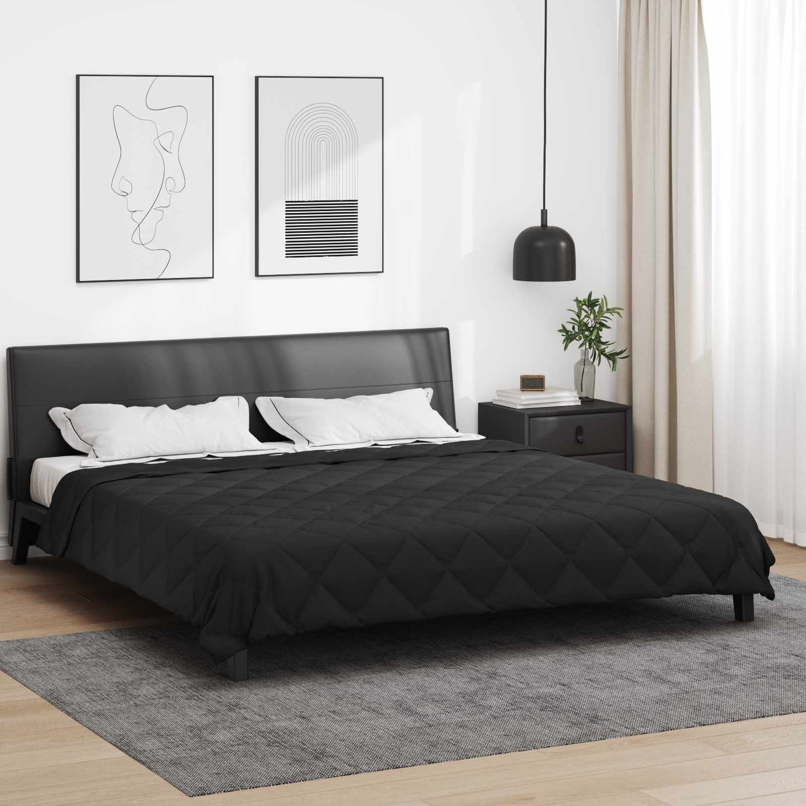 Ljetni pokrivač Crna 240 x 260 cm Mikrovlakna